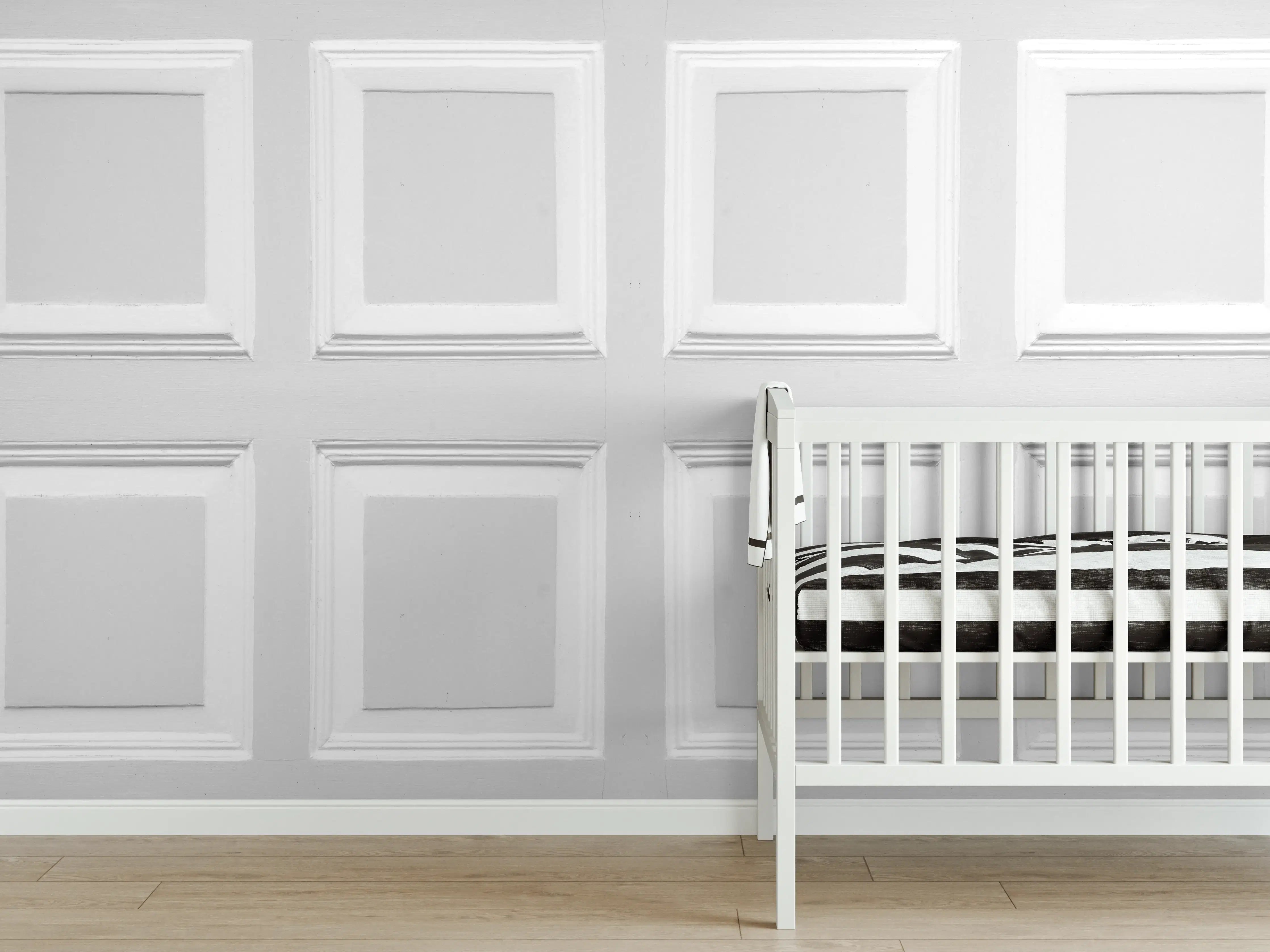 Babyzimmer Wandgestaltung - Weiße Quadratische Tür Textur