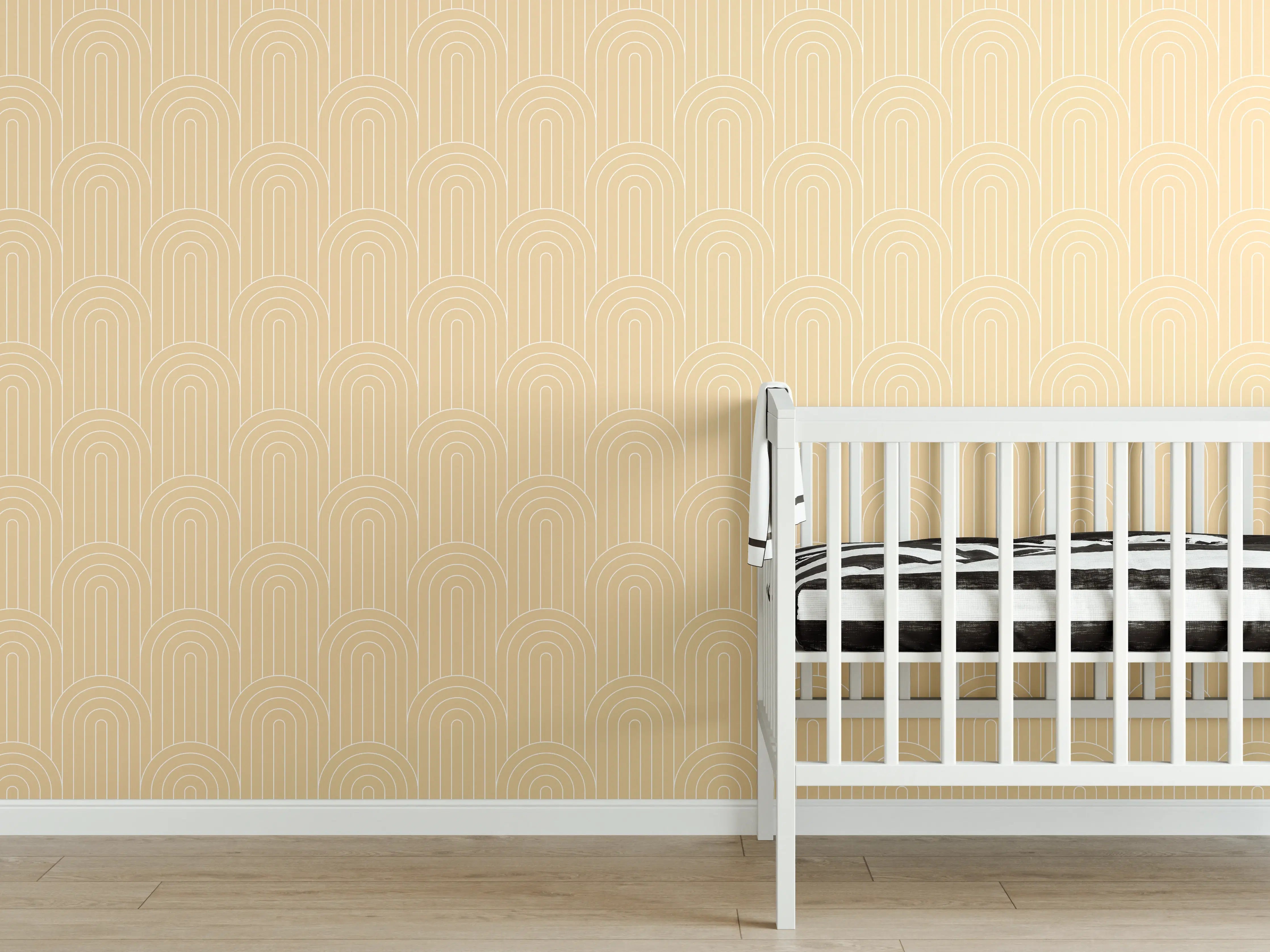 Babyzimmer Wandgestaltung - Weiße Sandstein-Architektur