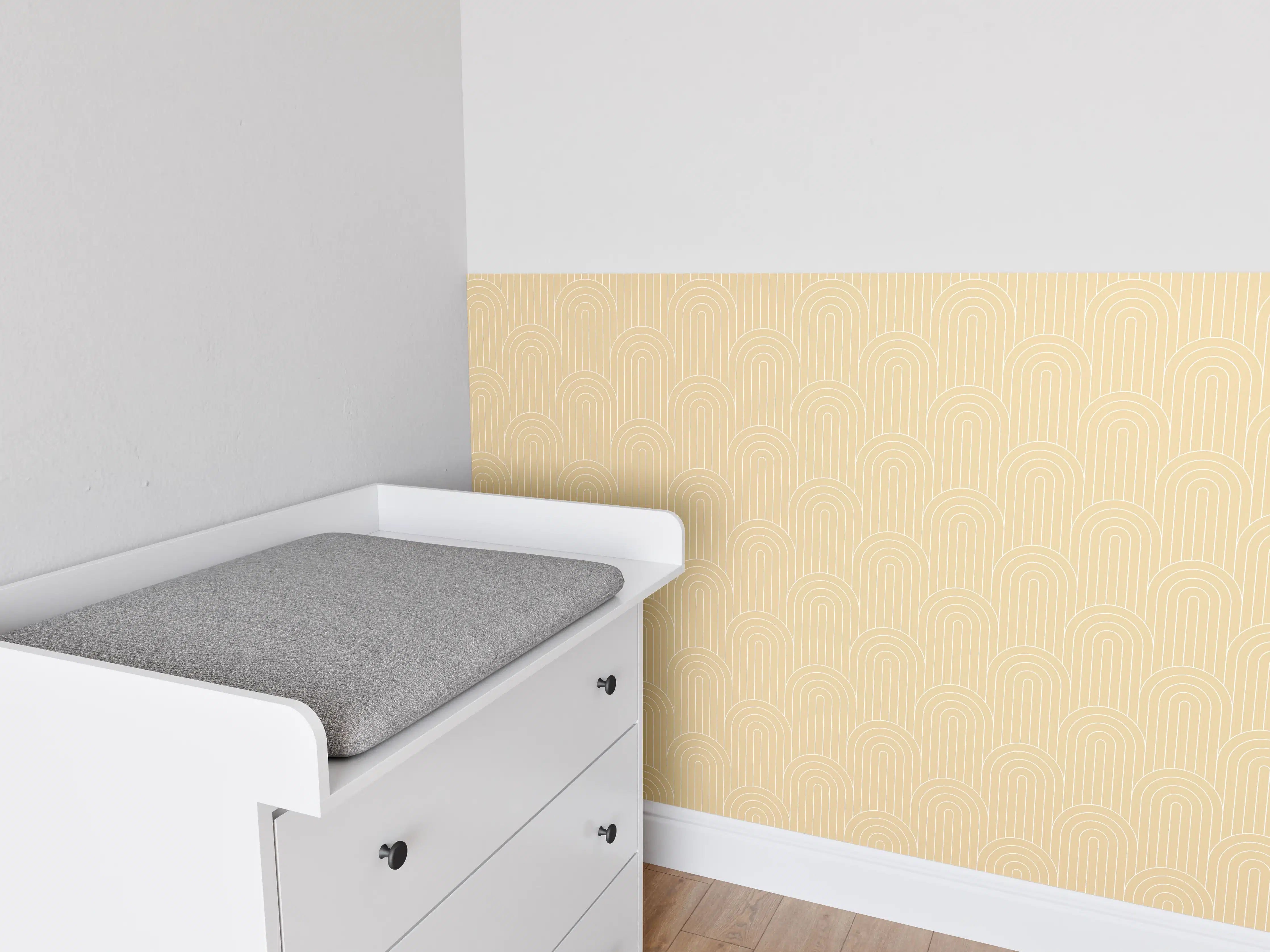 Babyzimmer Wandgestaltung - Weiße Sandstein-Architektur