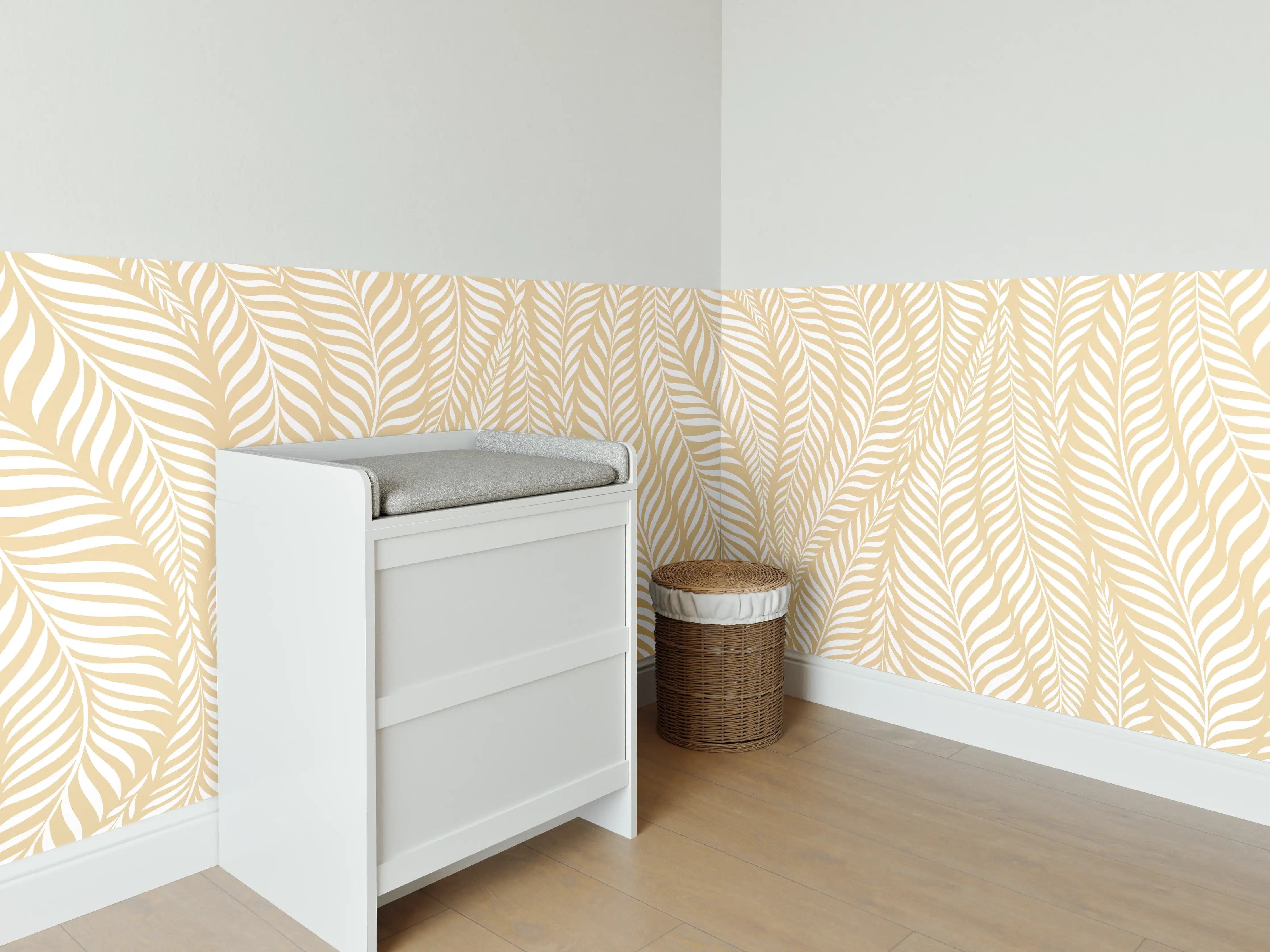 Babyzimmer Wandgestaltung - Weiße Sandstrände mit goldener Sonne