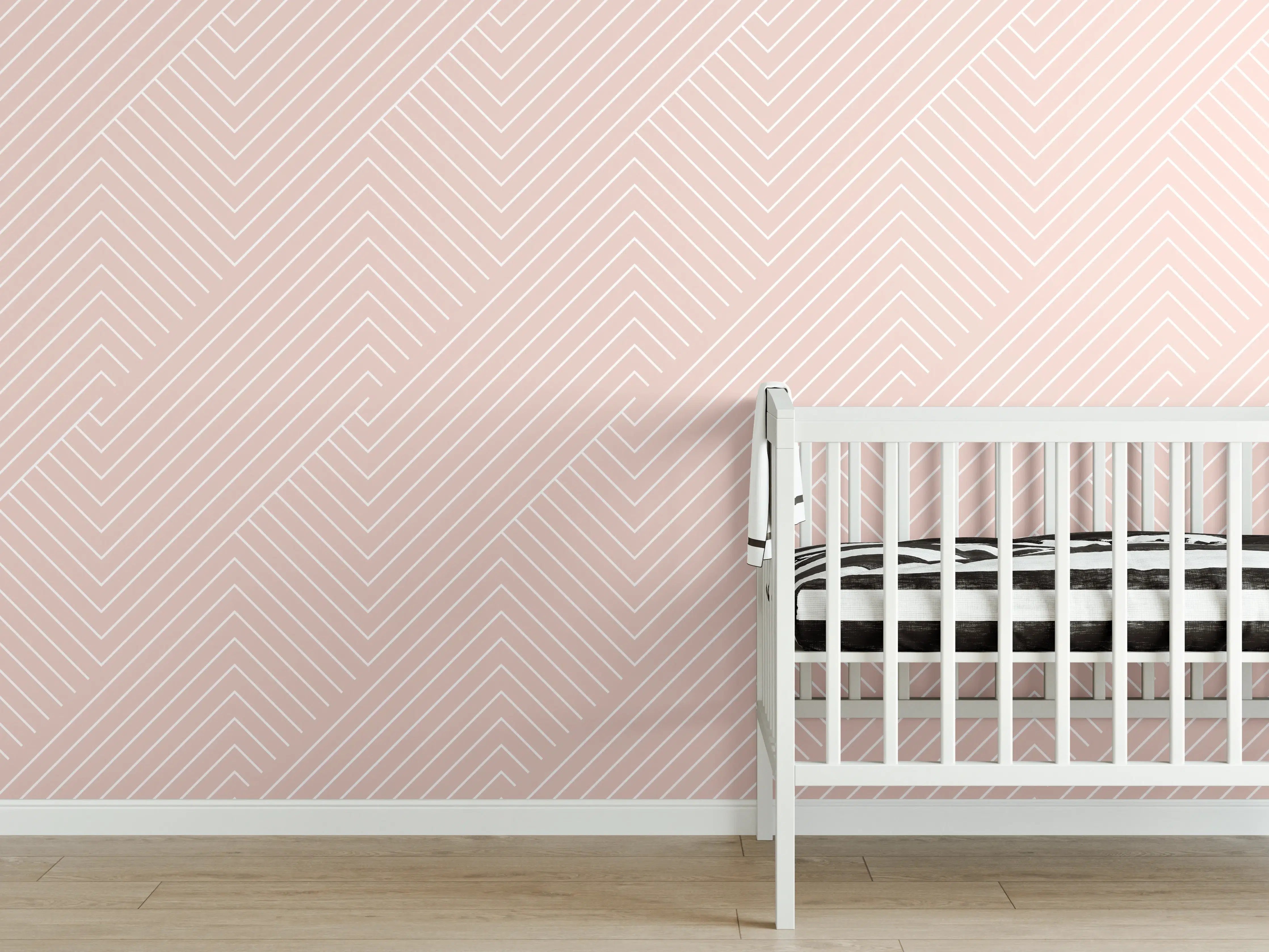 Babyzimmer Wandgestaltung - Weiße Struktur mit Grautönen