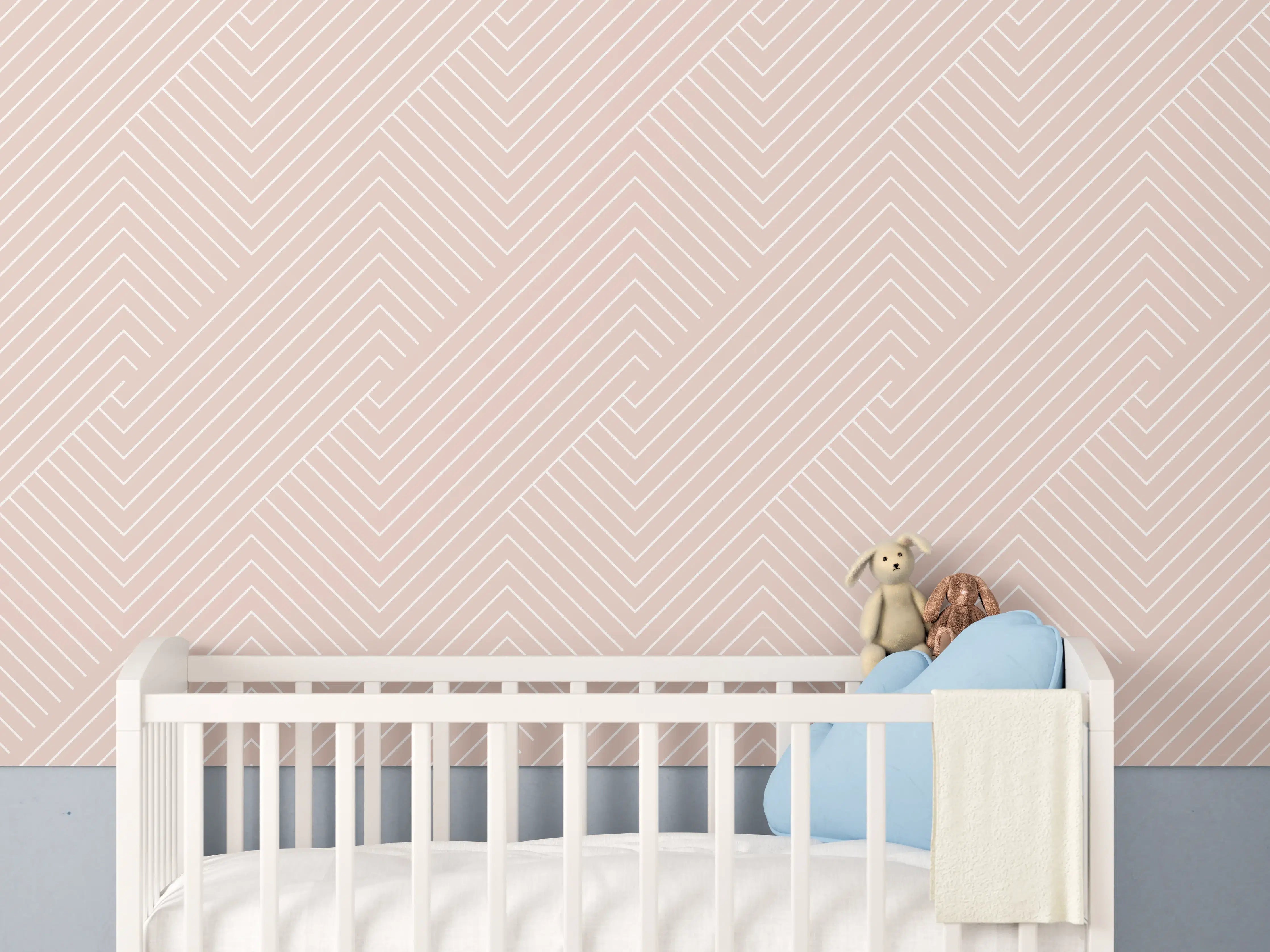 Babyzimmer Wandgestaltung - Weiße Struktur mit Grautönen