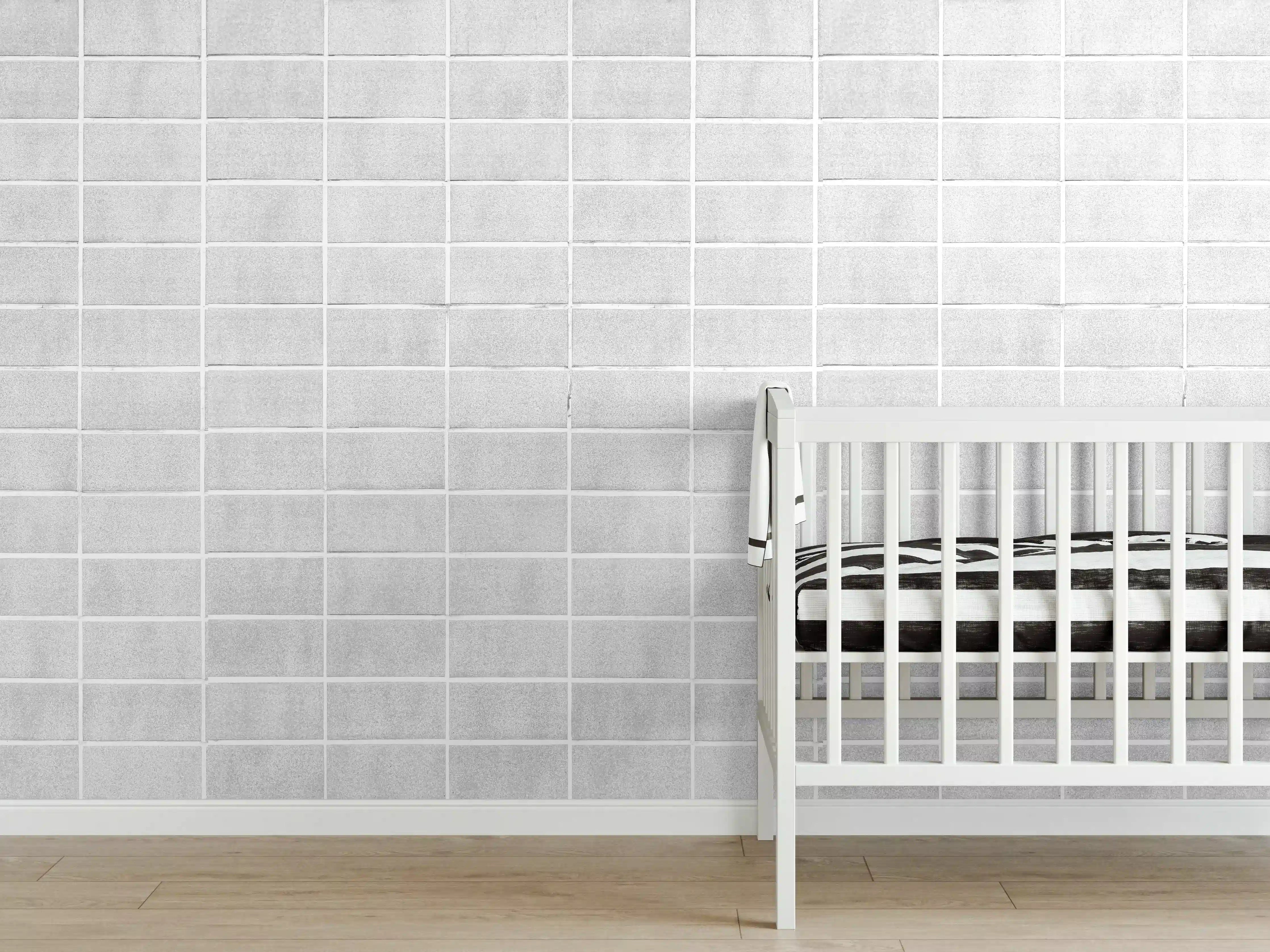 Babyzimmer Wandgestaltung - Weiße Vintage Ziegel-Fliesen