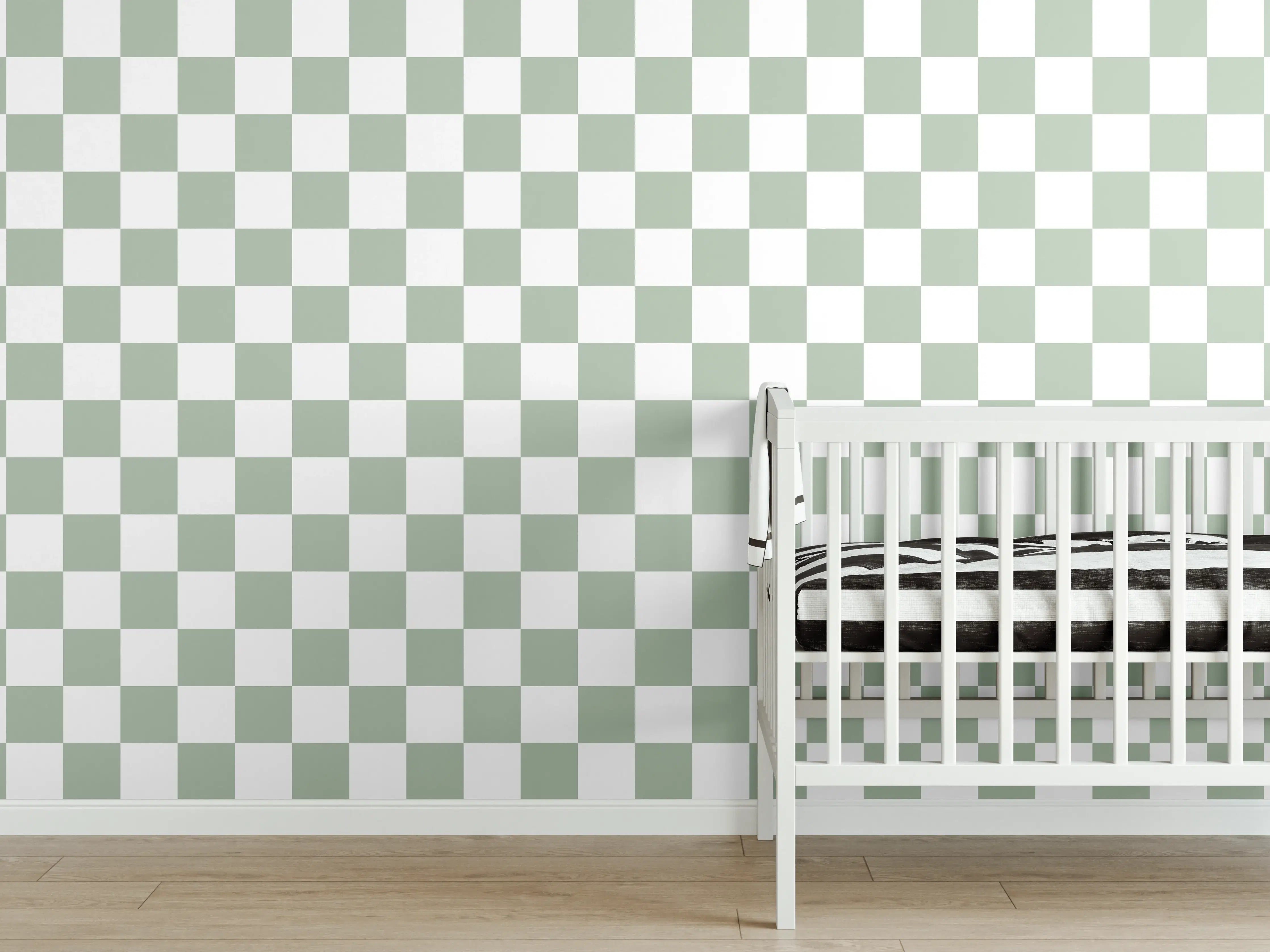 Babyzimmer Wandgestaltung - Weiße Wand mit zartem Grauen und strukturierter Oberfläche