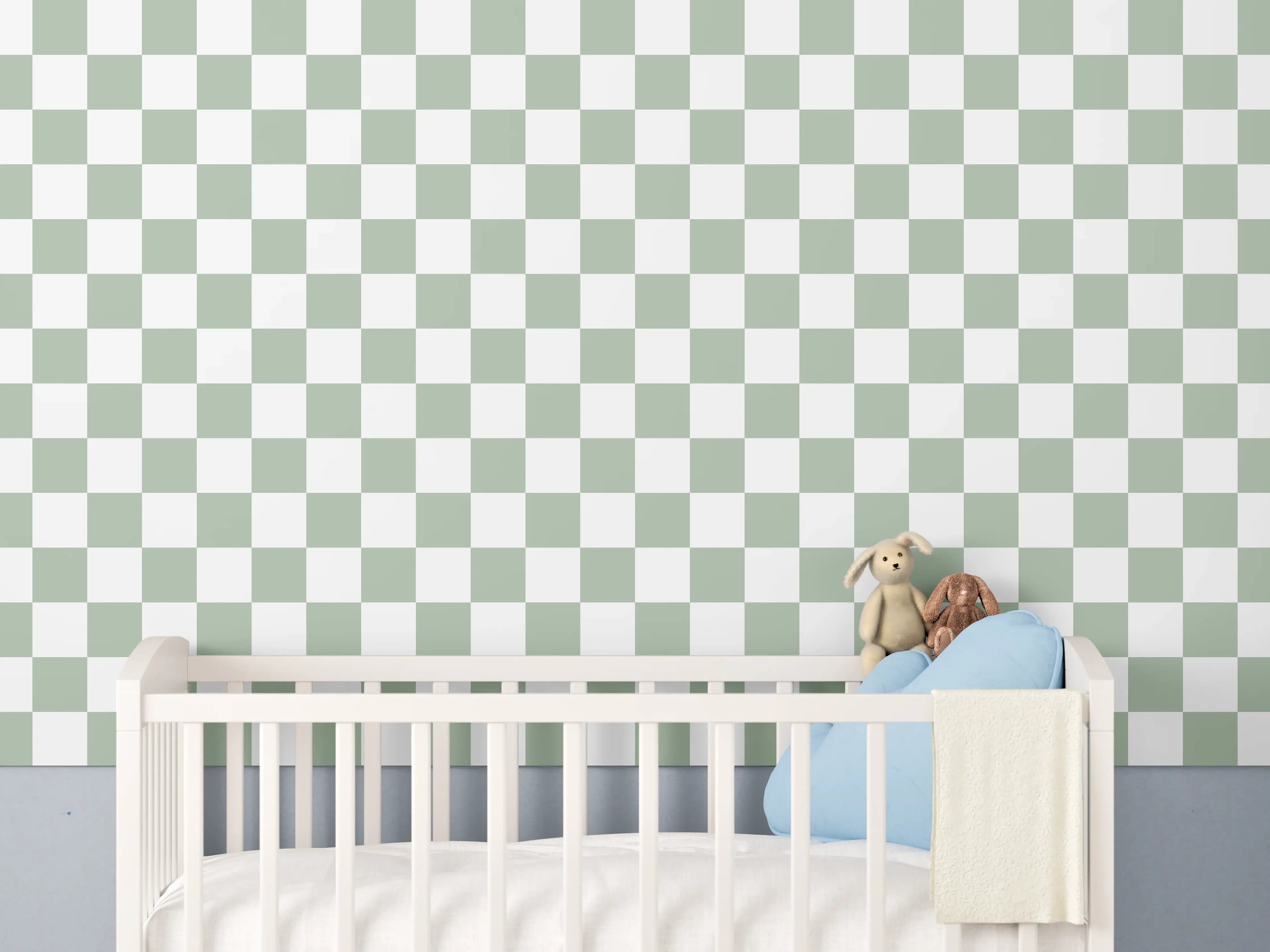 Babyzimmer Wandgestaltung - Weiße Wand mit zartem Grauen und strukturierter Oberfläche