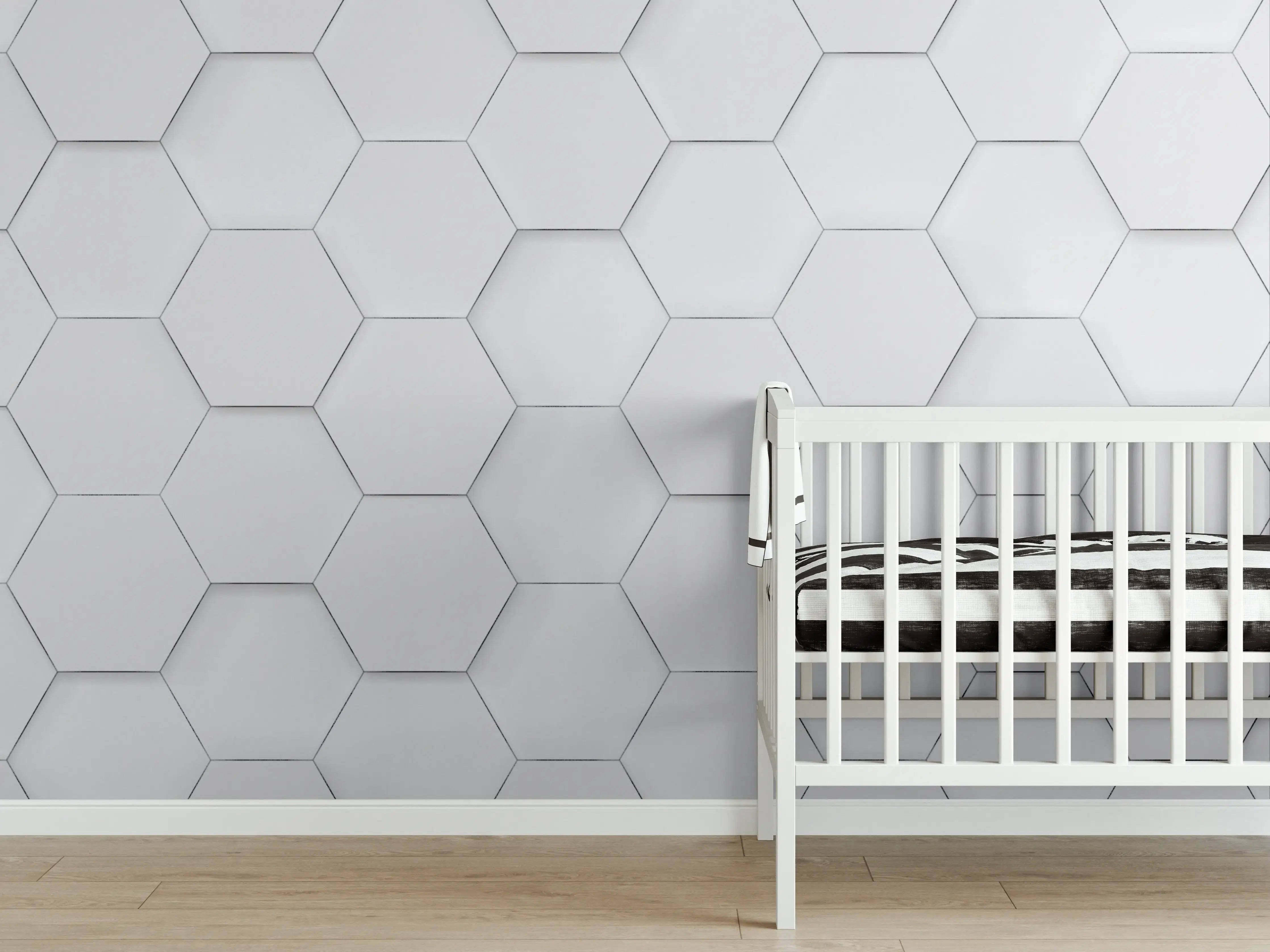 Babyzimmer Wandgestaltung - Weiße Zementfliesen Muster
