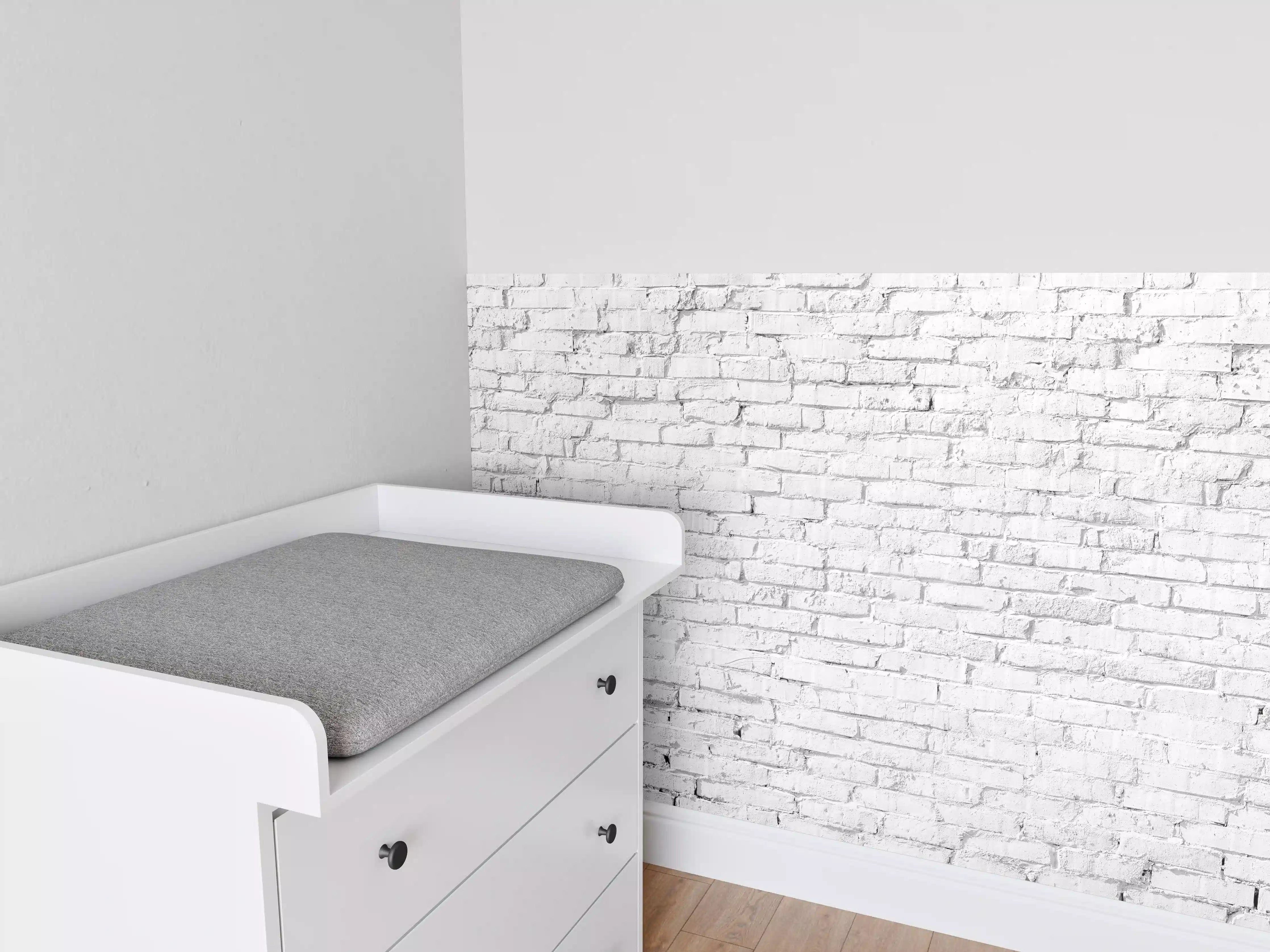Babyzimmer Wandgestaltung - Weiße Ziegelwand - Steinmauer