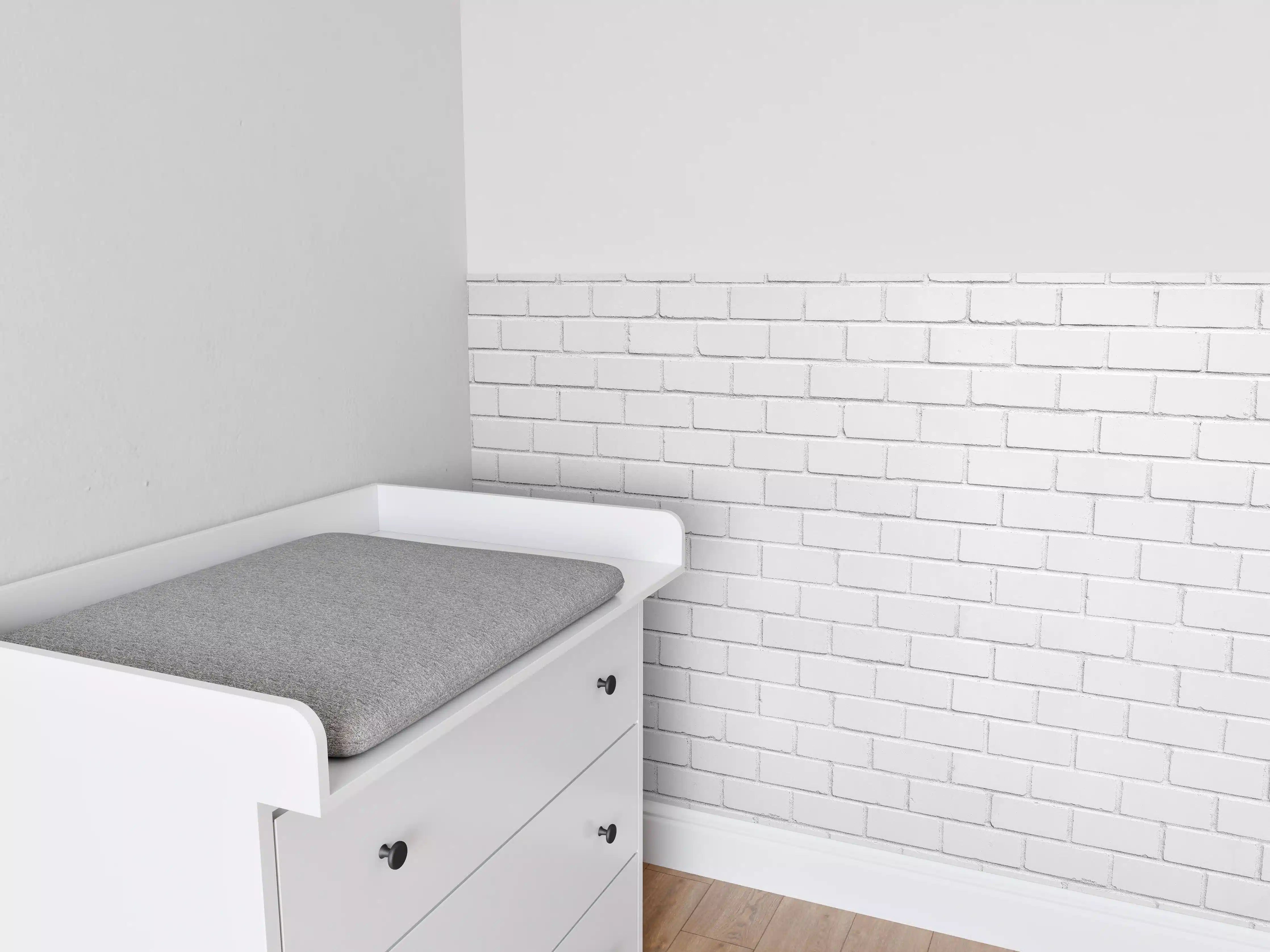 Babyzimmer Wandgestaltung - Weiße Ziegelwand - Zement