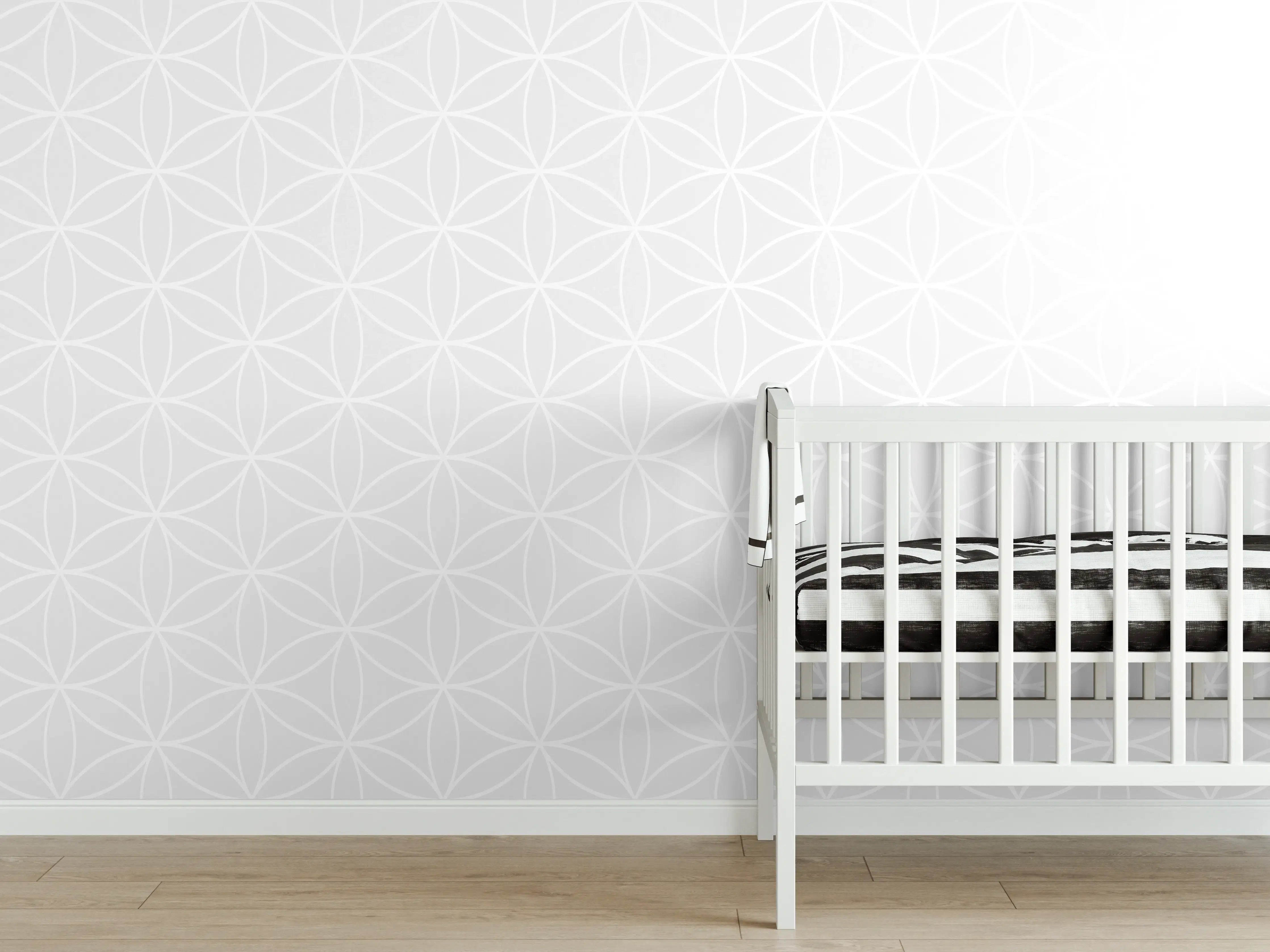 Babyzimmer Wandgestaltung - Weiße & Graue Fliesen mit subtiler Struktur