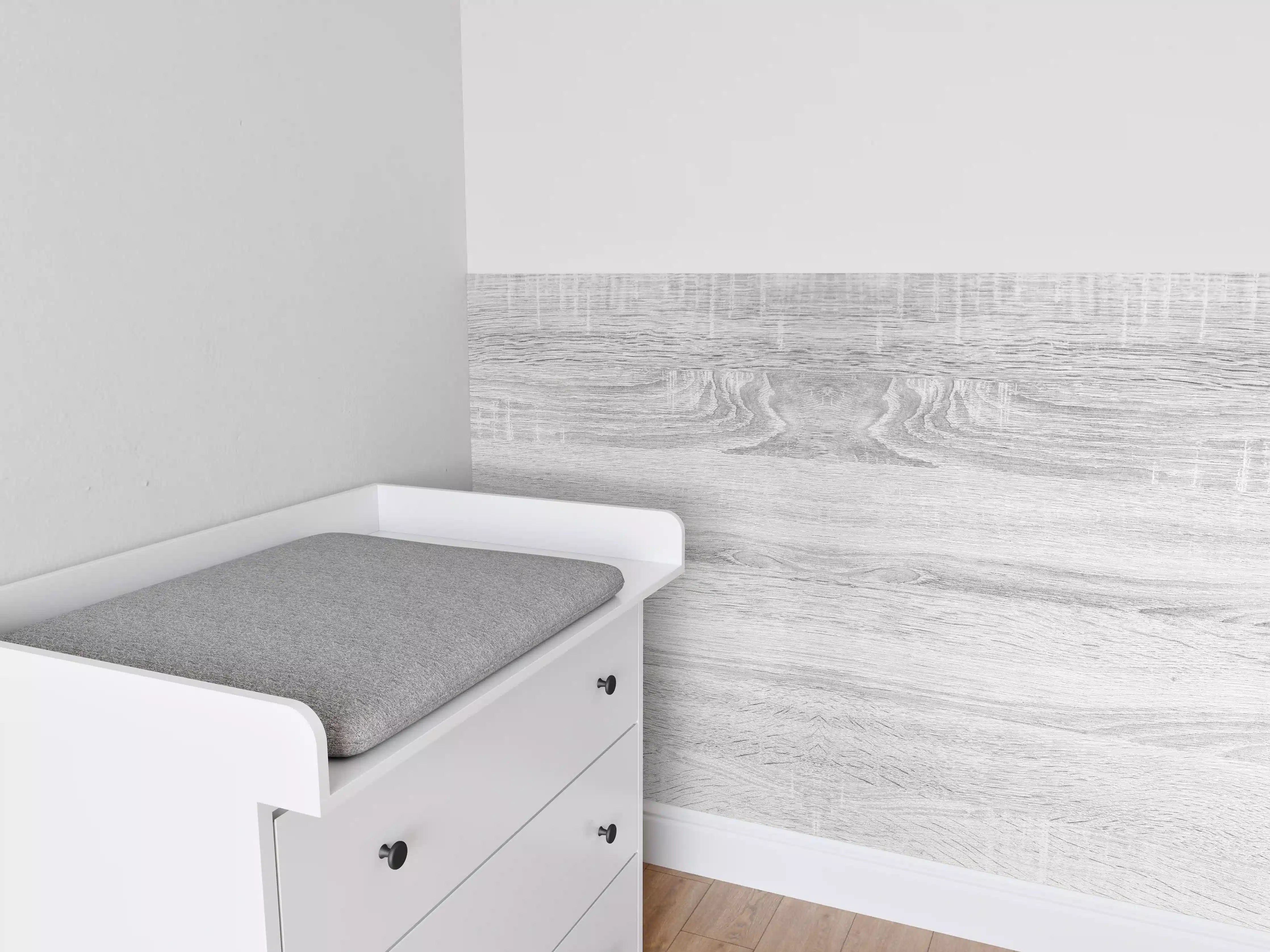 Babyzimmer Wandgestaltung - Weiße helle verwitterte Holztextur