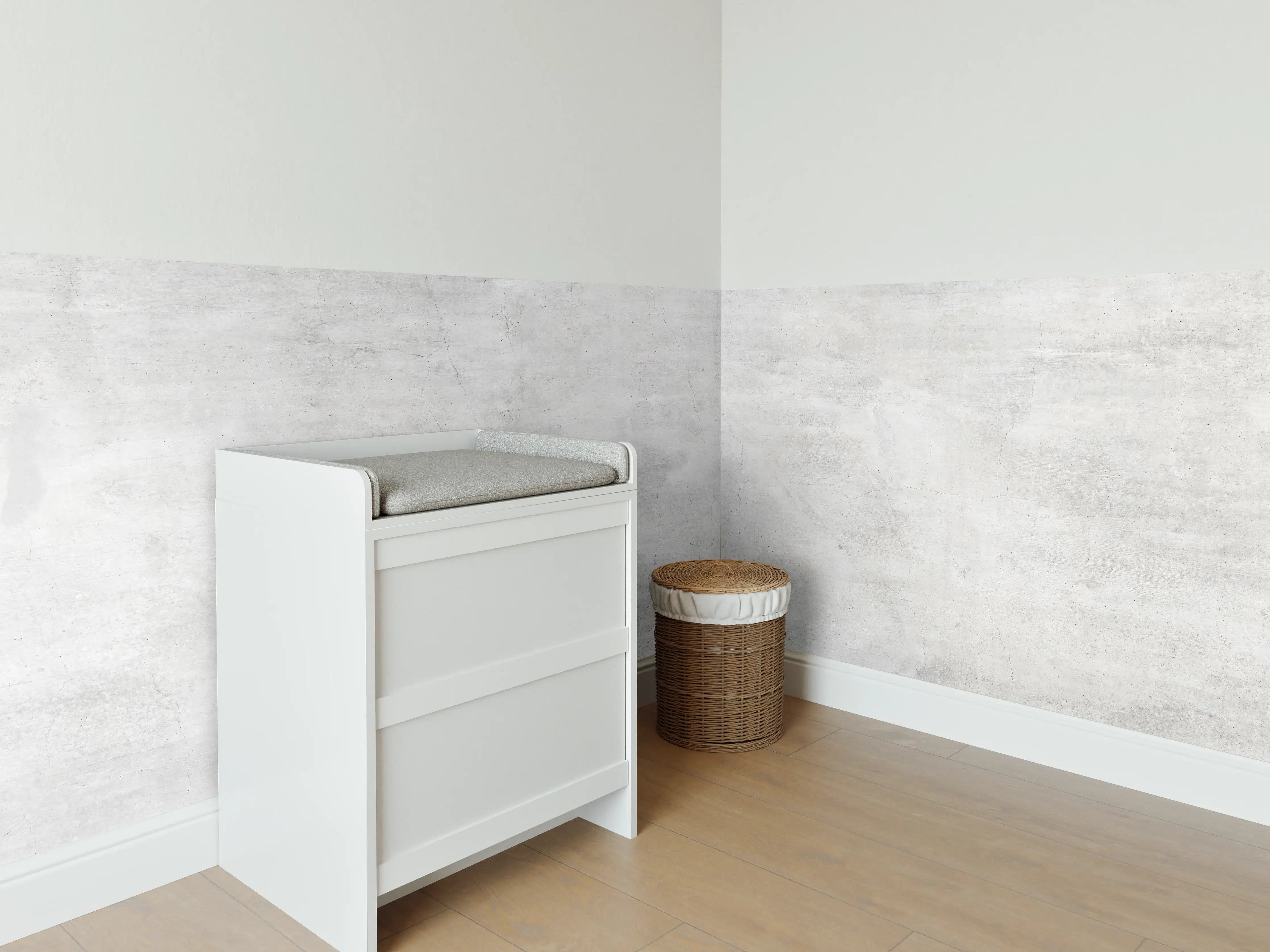 Babyzimmer Wandgestaltung - Weiße rissige Steinwand