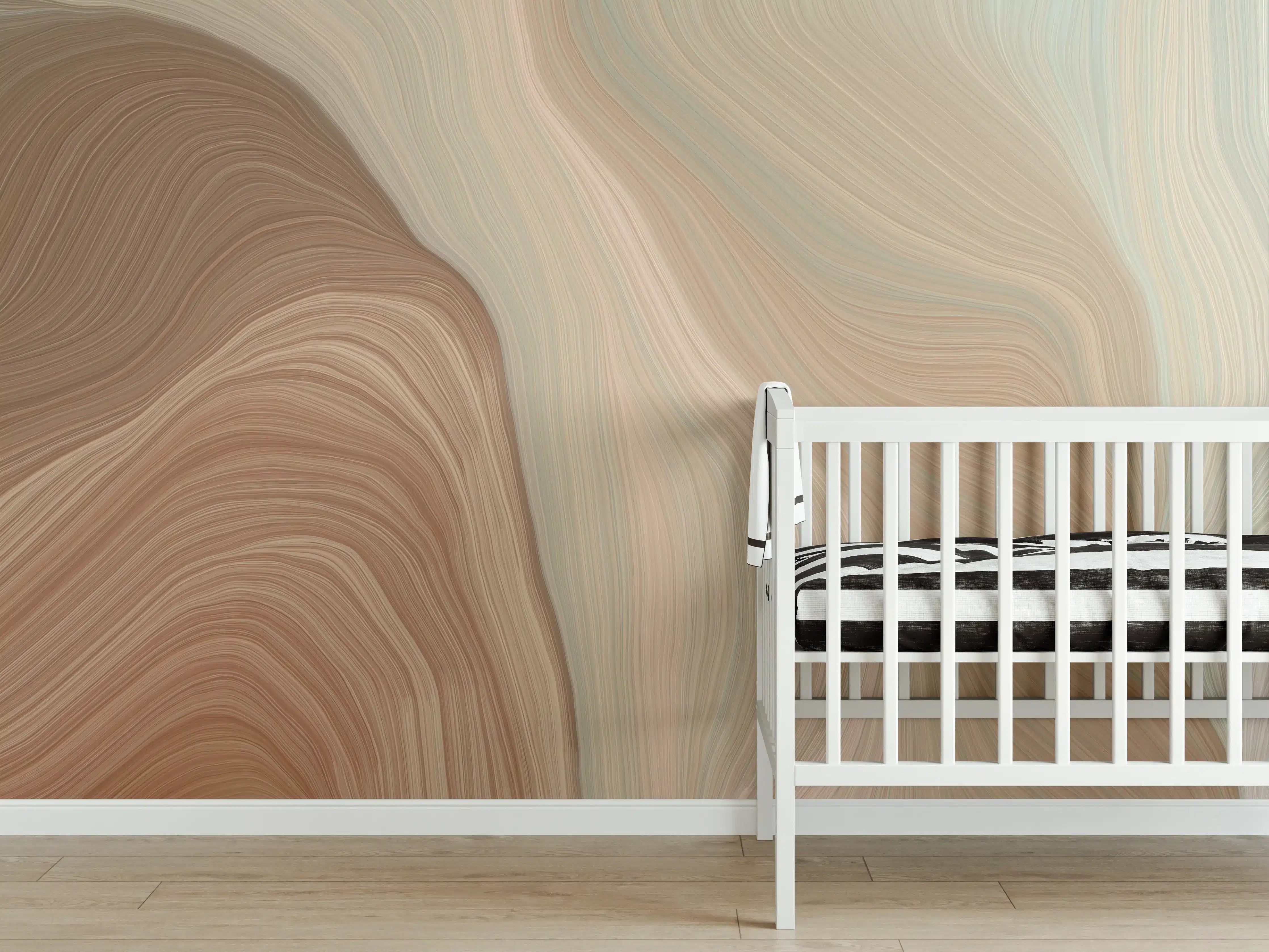 Babyzimmer Wandgestaltung - Weiße und beige Marmor-Textur