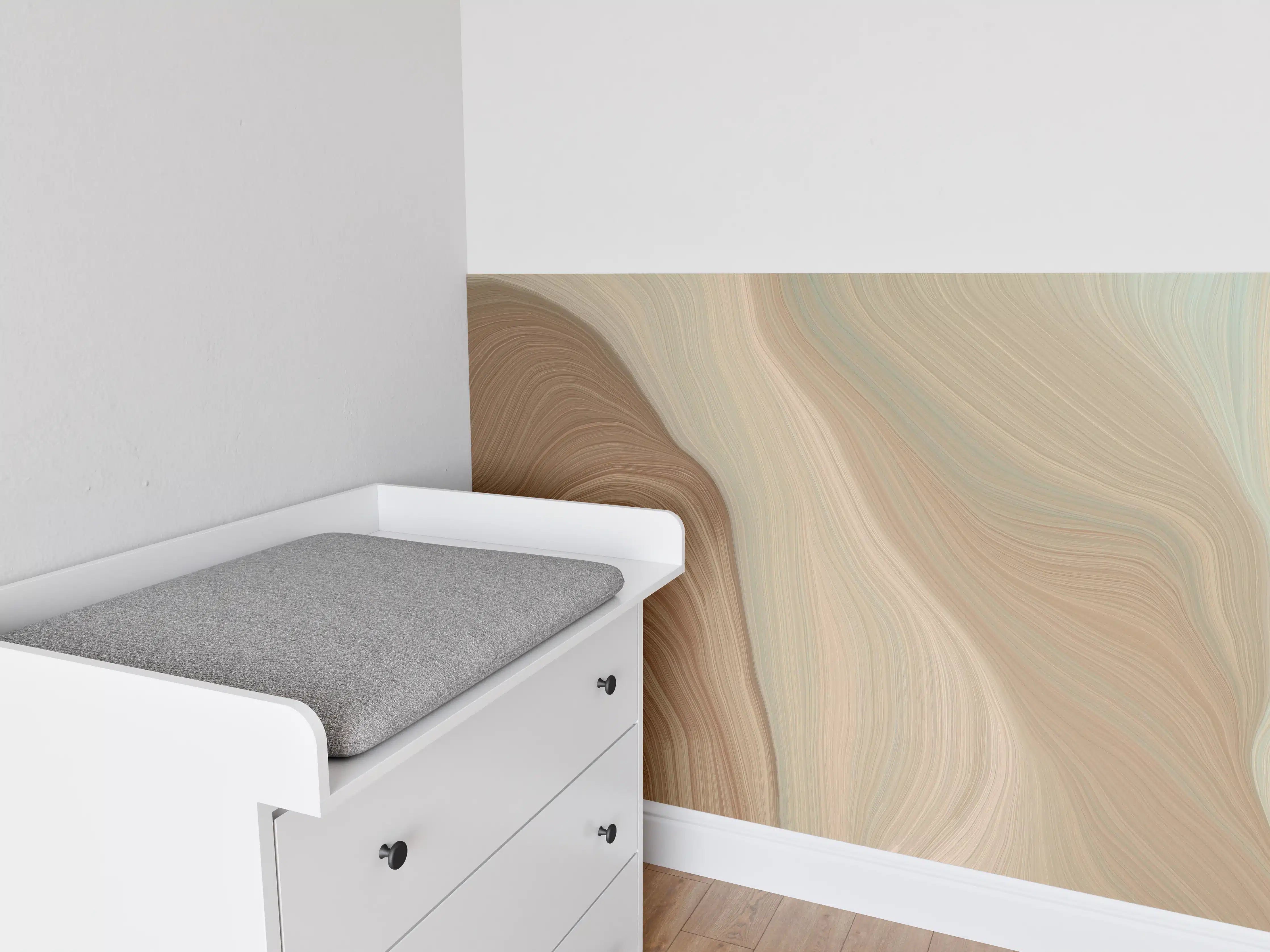 Babyzimmer Wandgestaltung - Weiße und beige Marmor-Textur