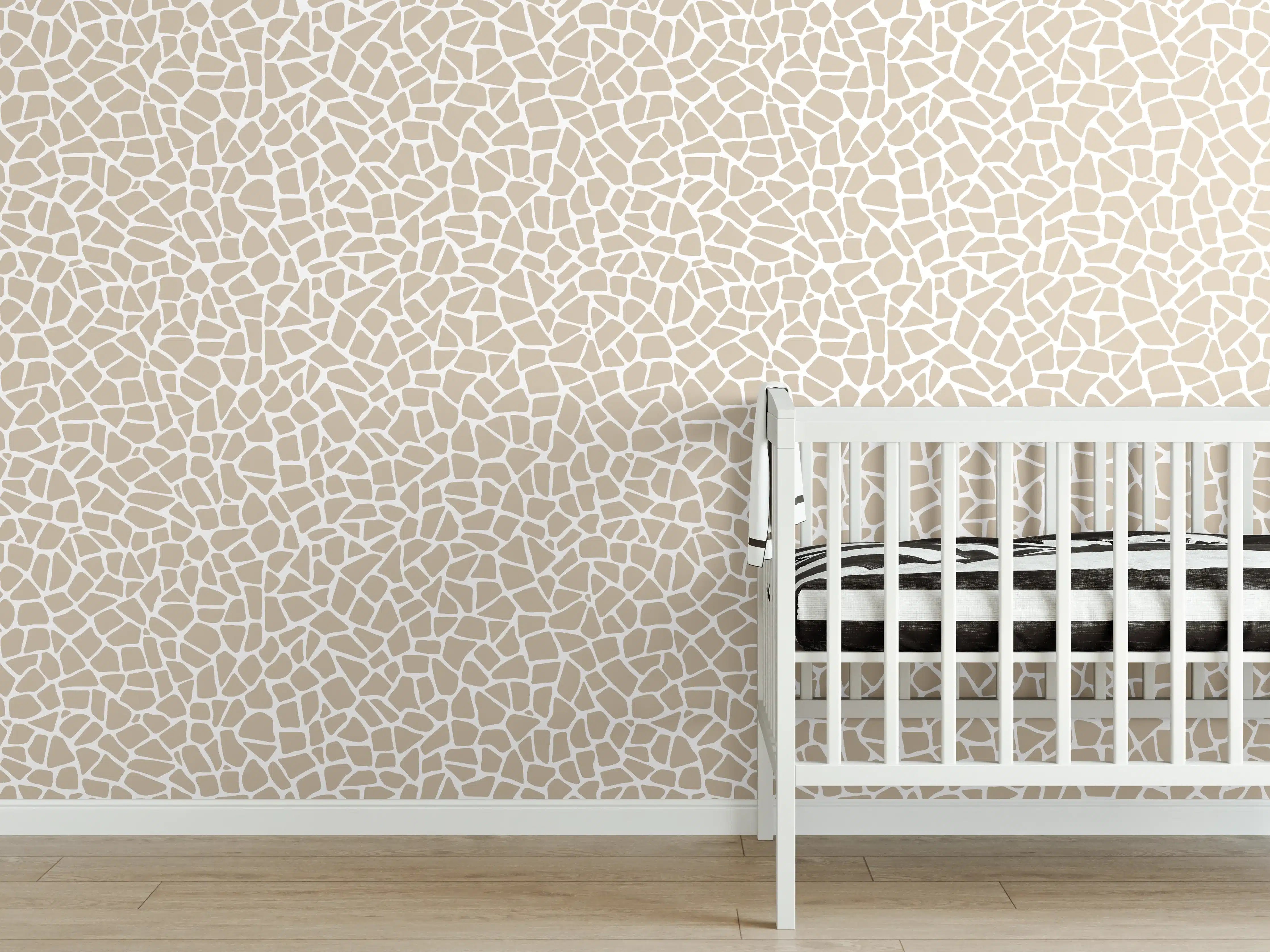 Babyzimmer Wandgestaltung - Weiße und beige-flächen mit fein strukturierter Textur