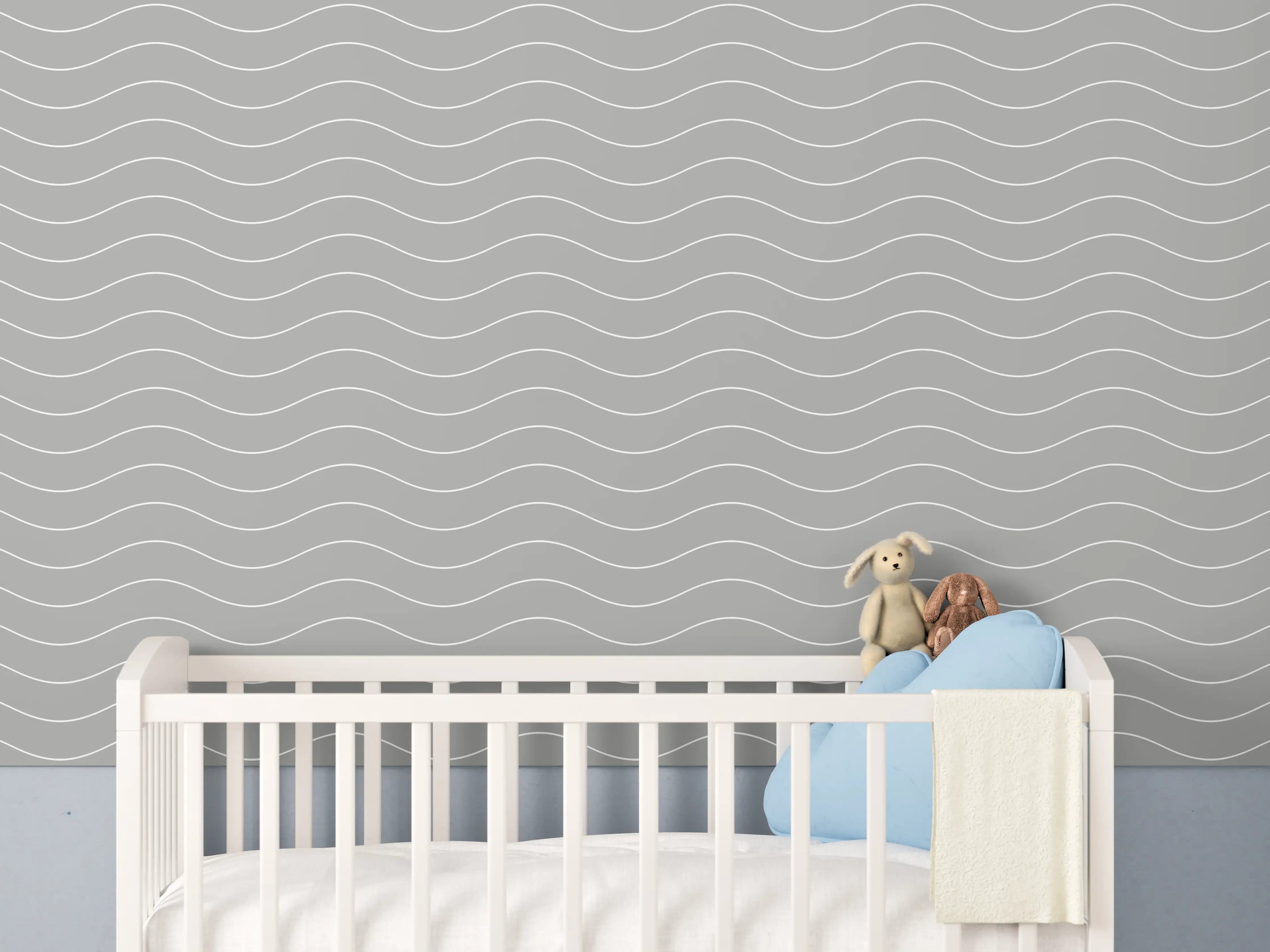 Babyzimmer Wandgestaltung - Weiße und graue Marmor-Textur