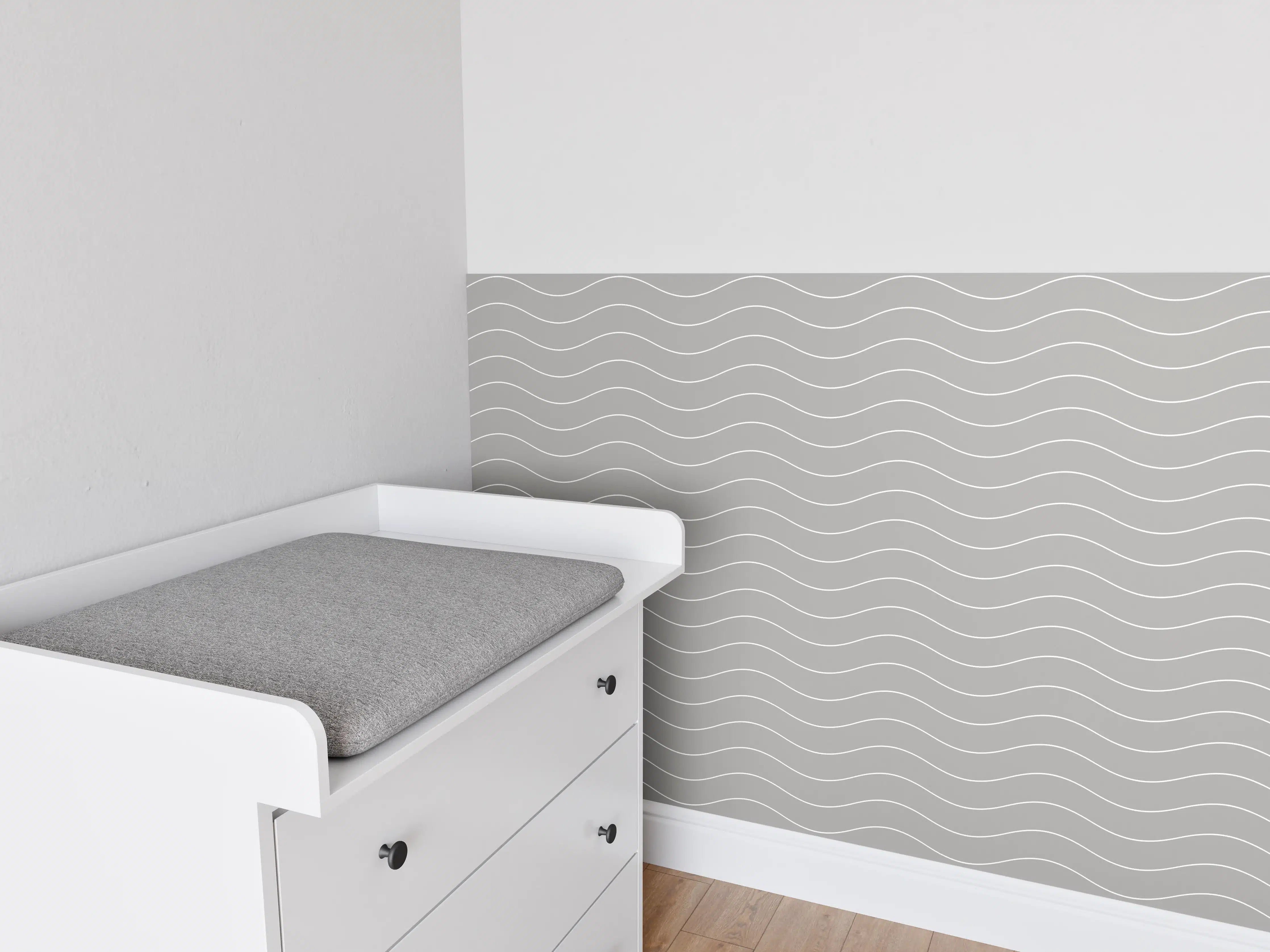 Babyzimmer Wandgestaltung - Weiße und graue Marmor-Textur