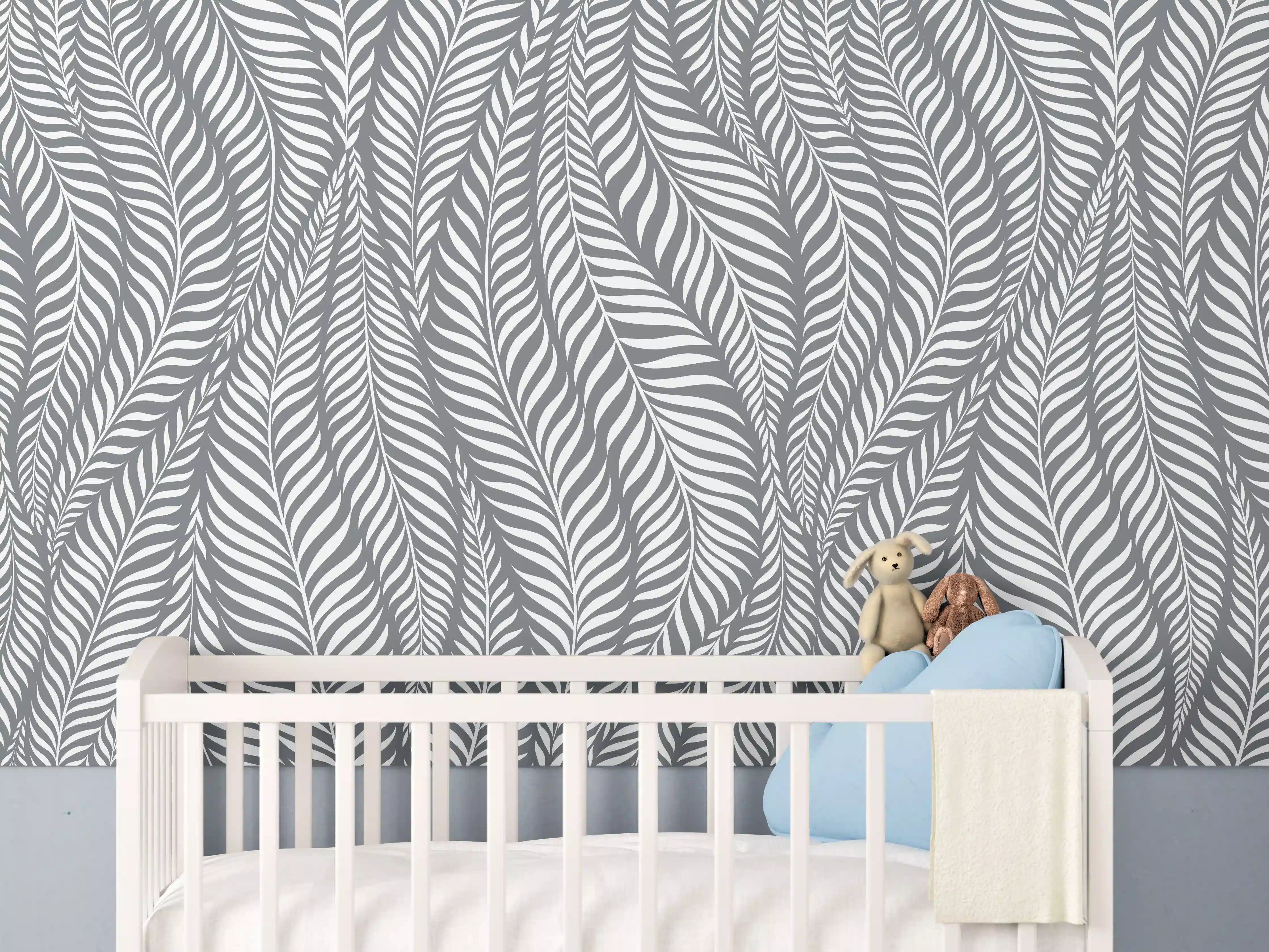 Babyzimmer Wandgestaltung - Weiße und graue Natur-Textur