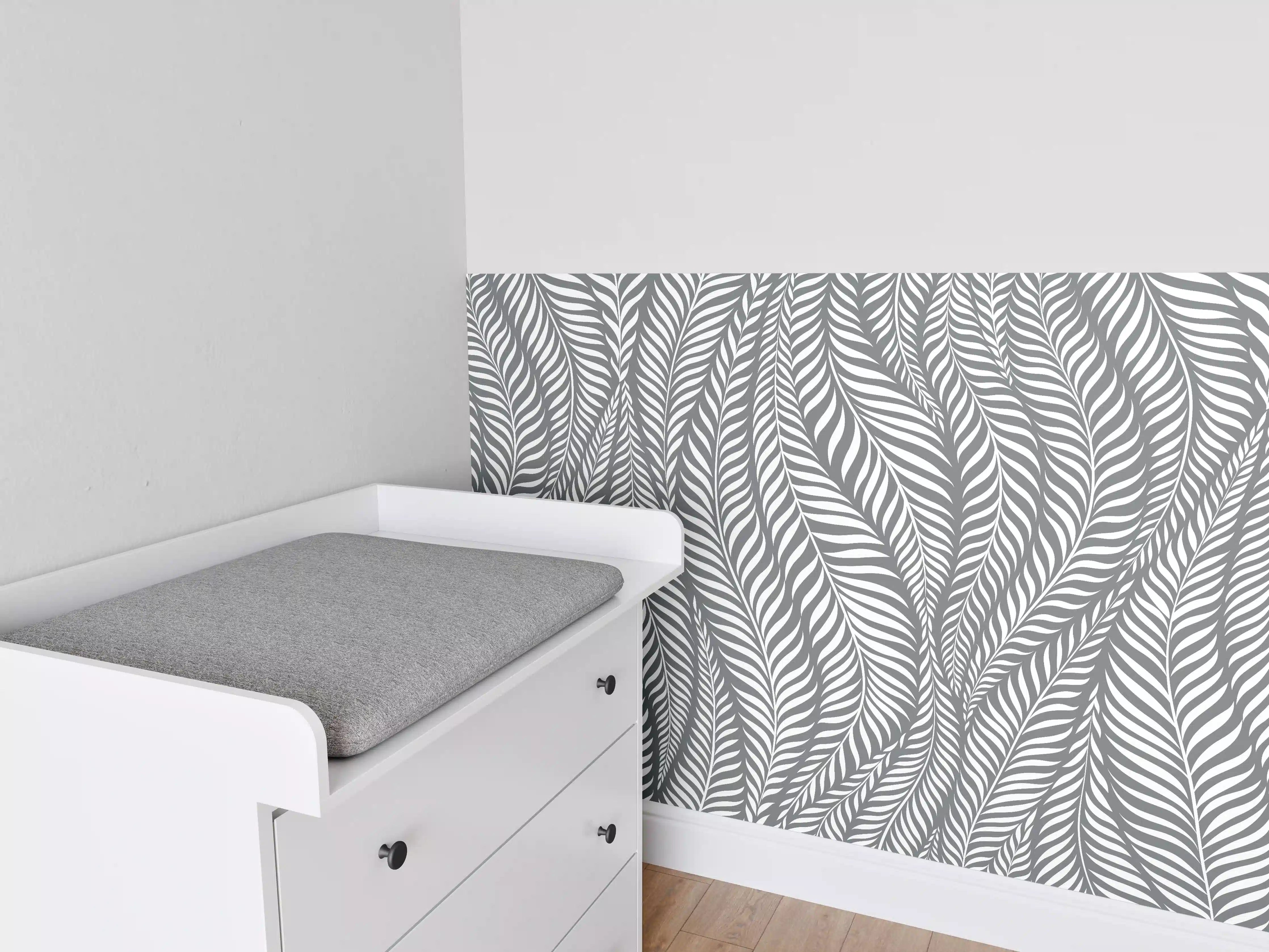 Babyzimmer Wandgestaltung - Weiße und graue Natur-Textur