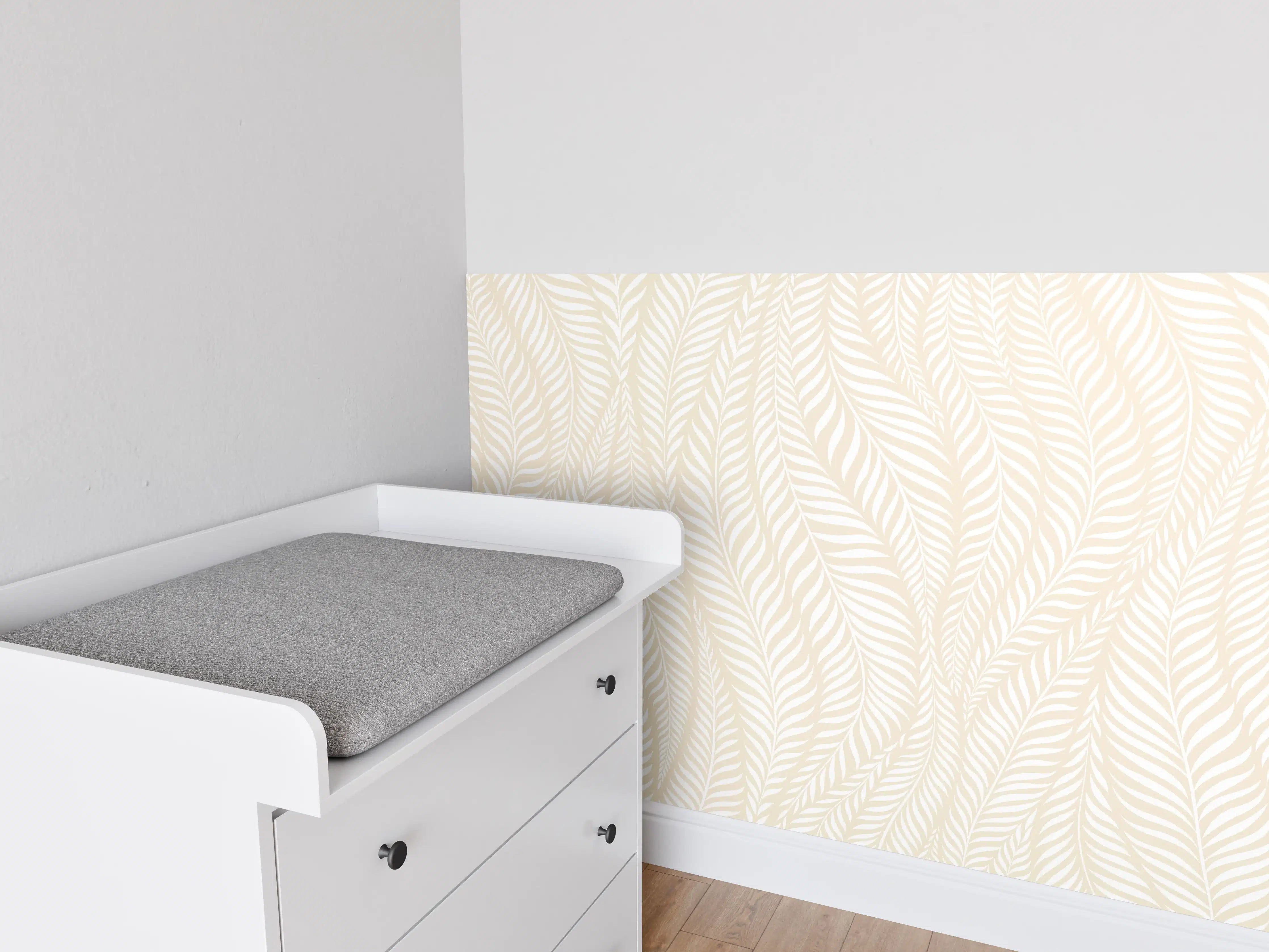 Babyzimmer Wandgestaltung - Weiße und graue Naturtextur