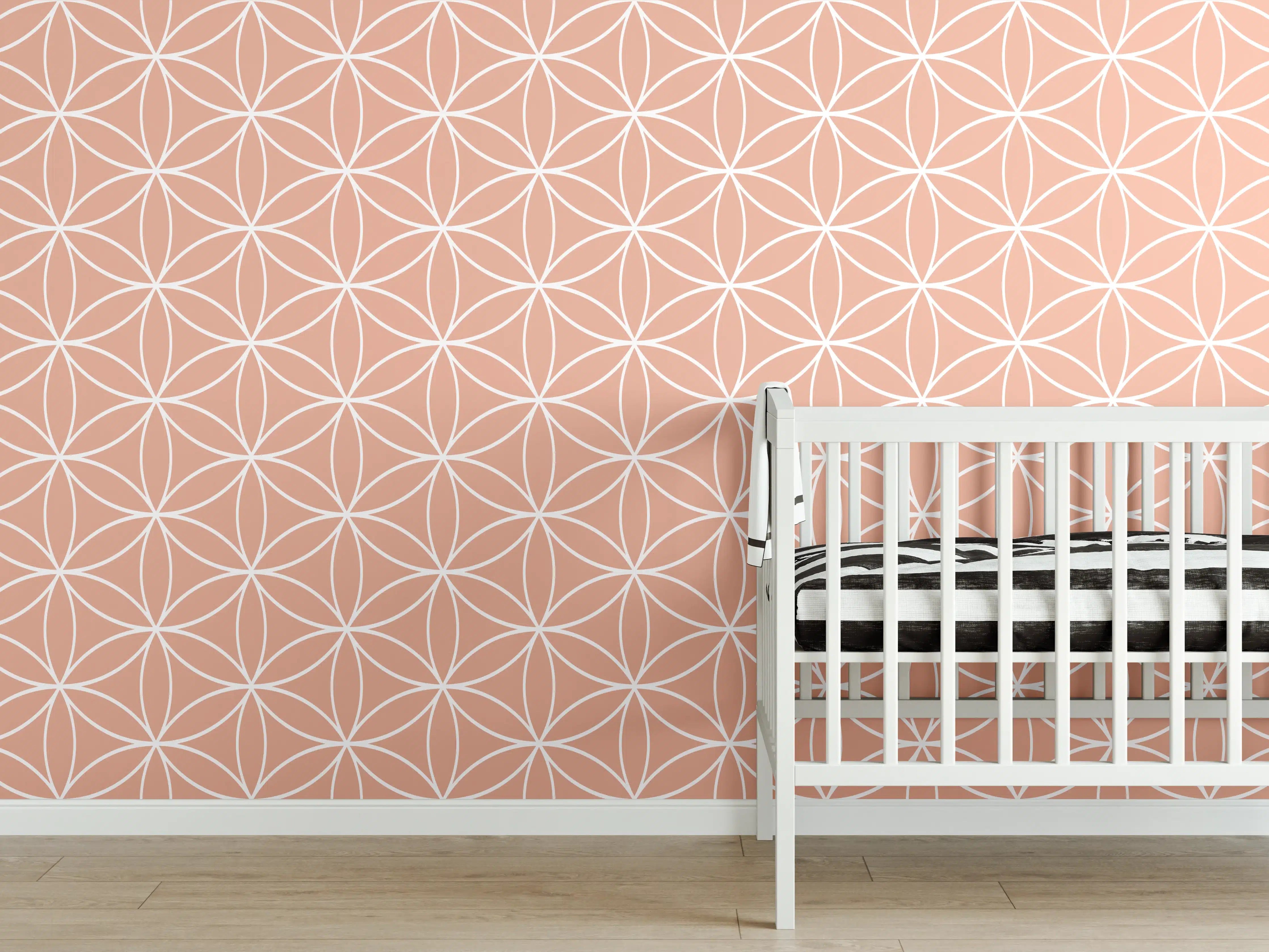 Babyzimmer Wandgestaltung - Weiße und graue geometrische Fliese