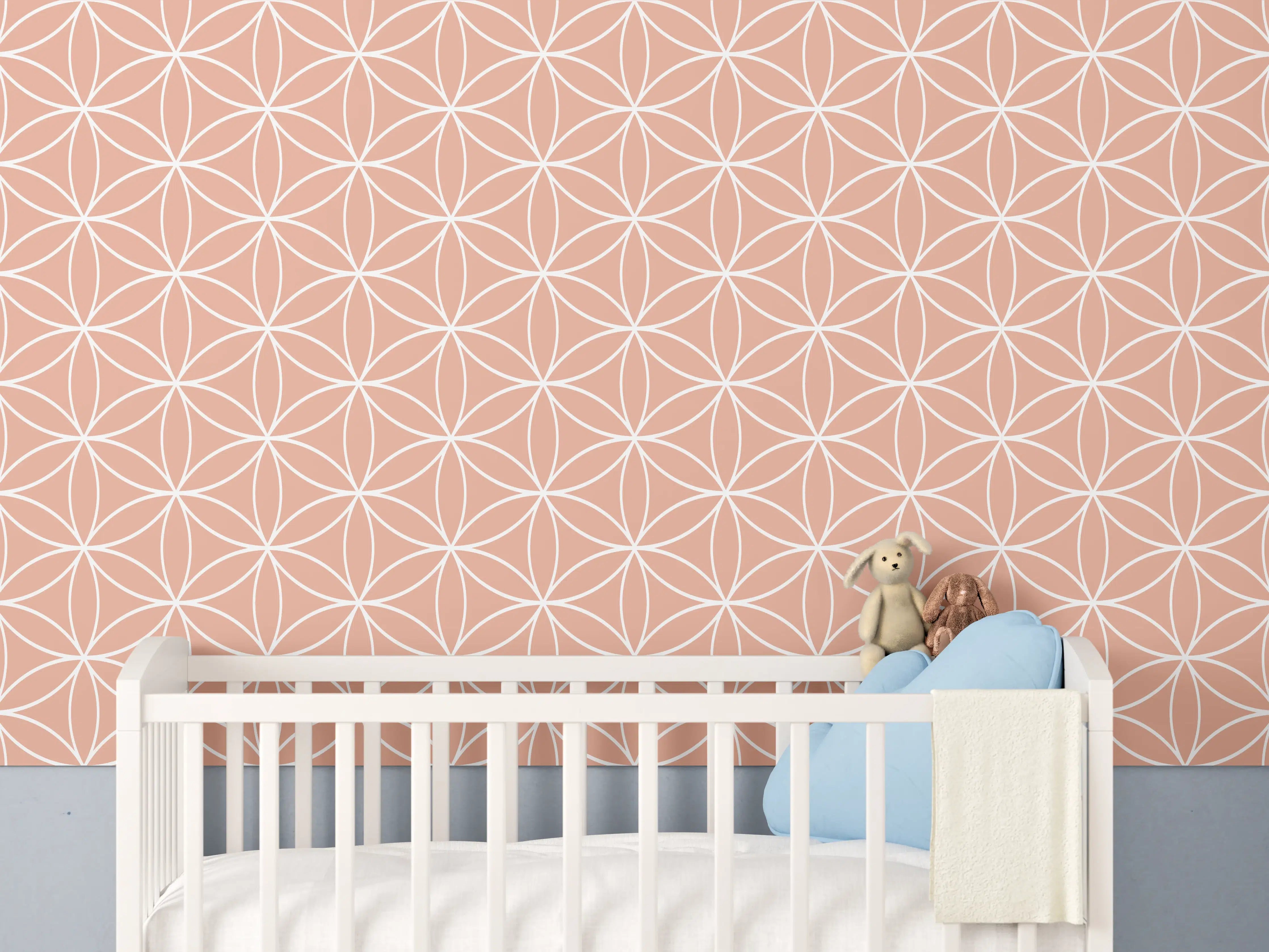 Babyzimmer Wandgestaltung - Weiße und graue geometrische Fliese