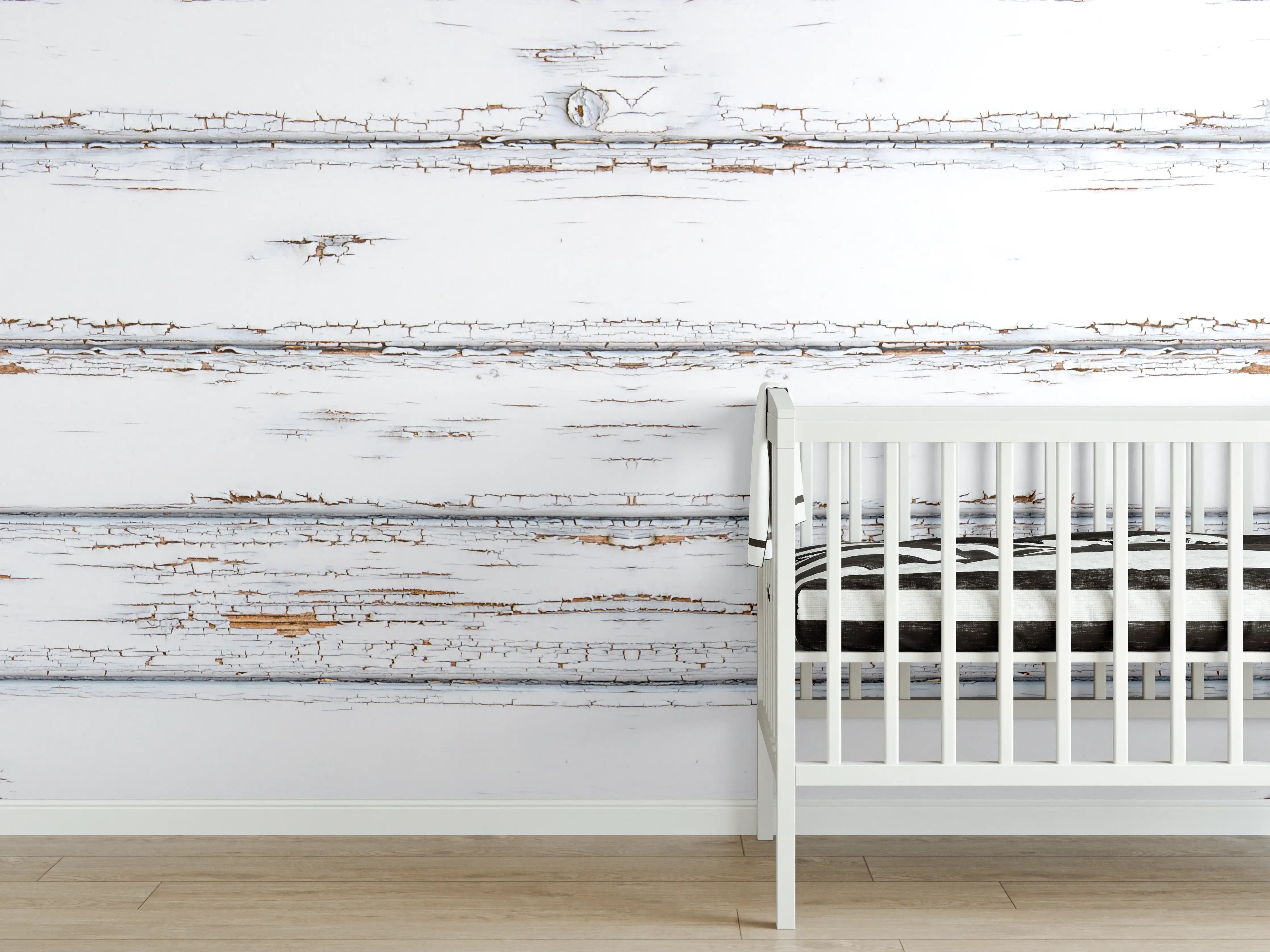 Babyzimmer Wandgestaltung - Weiße zerfallenden Holz