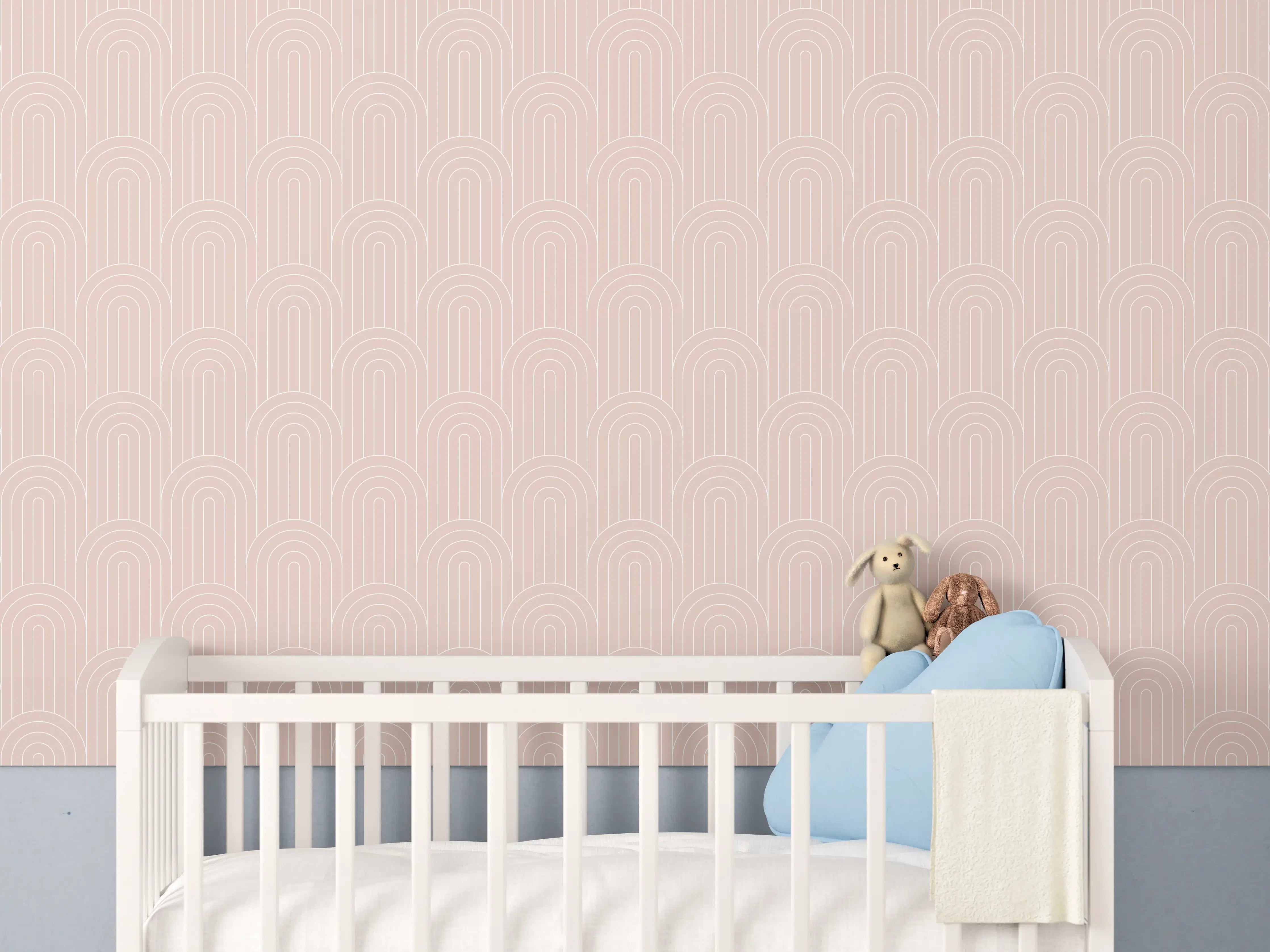 Babyzimmer Wandgestaltung - Weiße, elegante Arcate