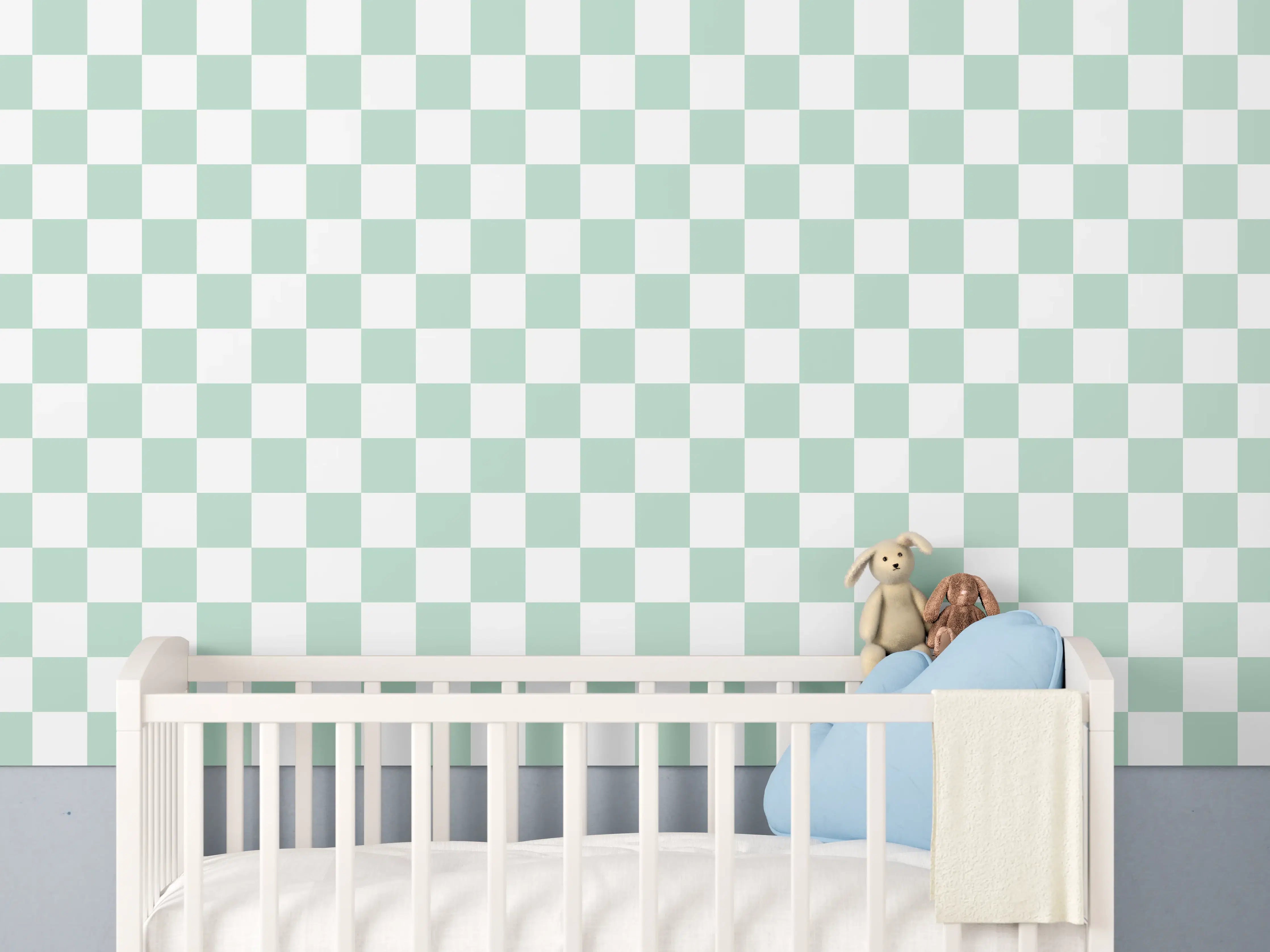 Babyzimmer Wandgestaltung - Weiße, graue Fliesen mit moderner Struktur