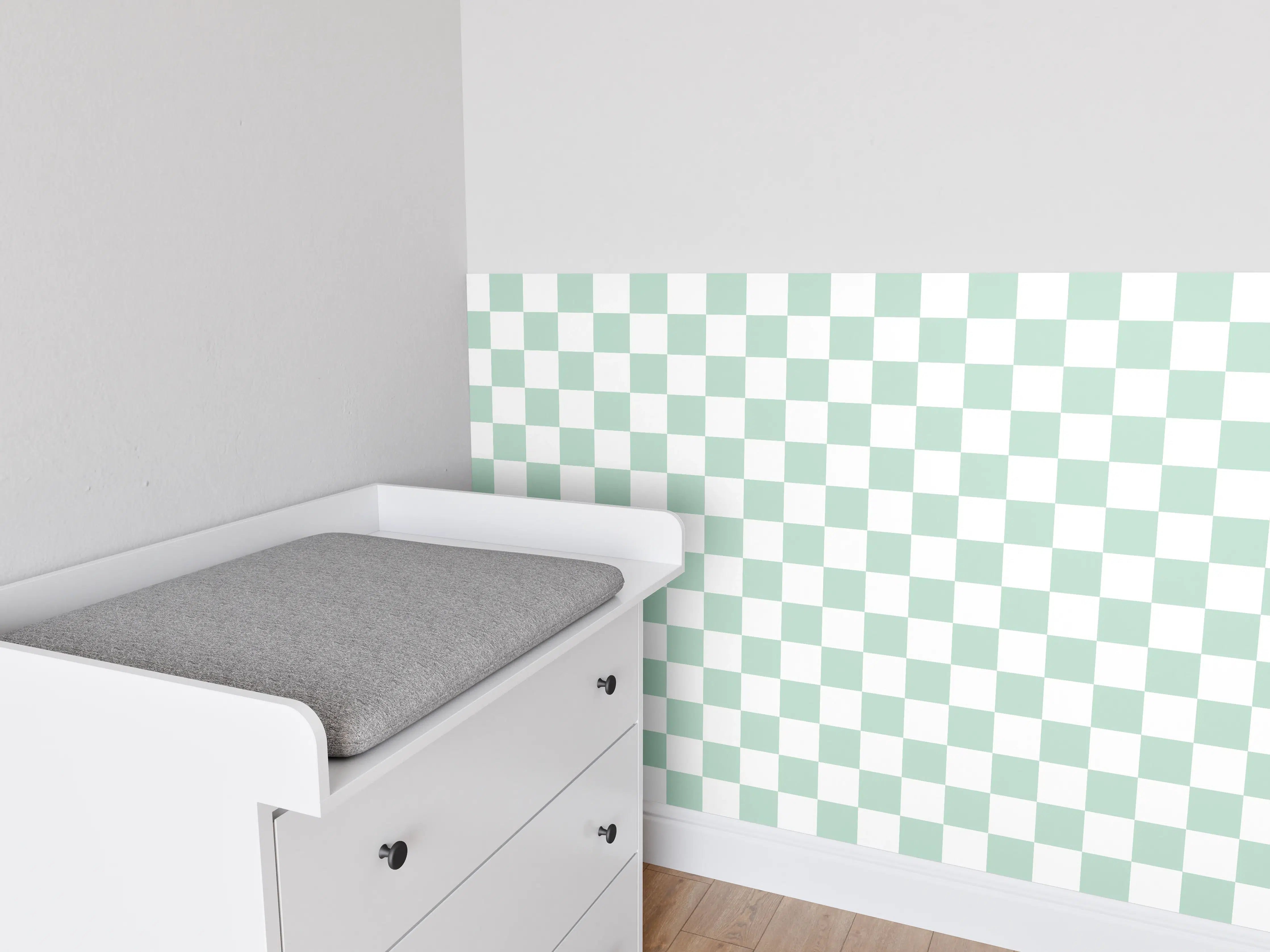Babyzimmer Wandgestaltung - Weiße, graue Fliesen mit moderner Struktur