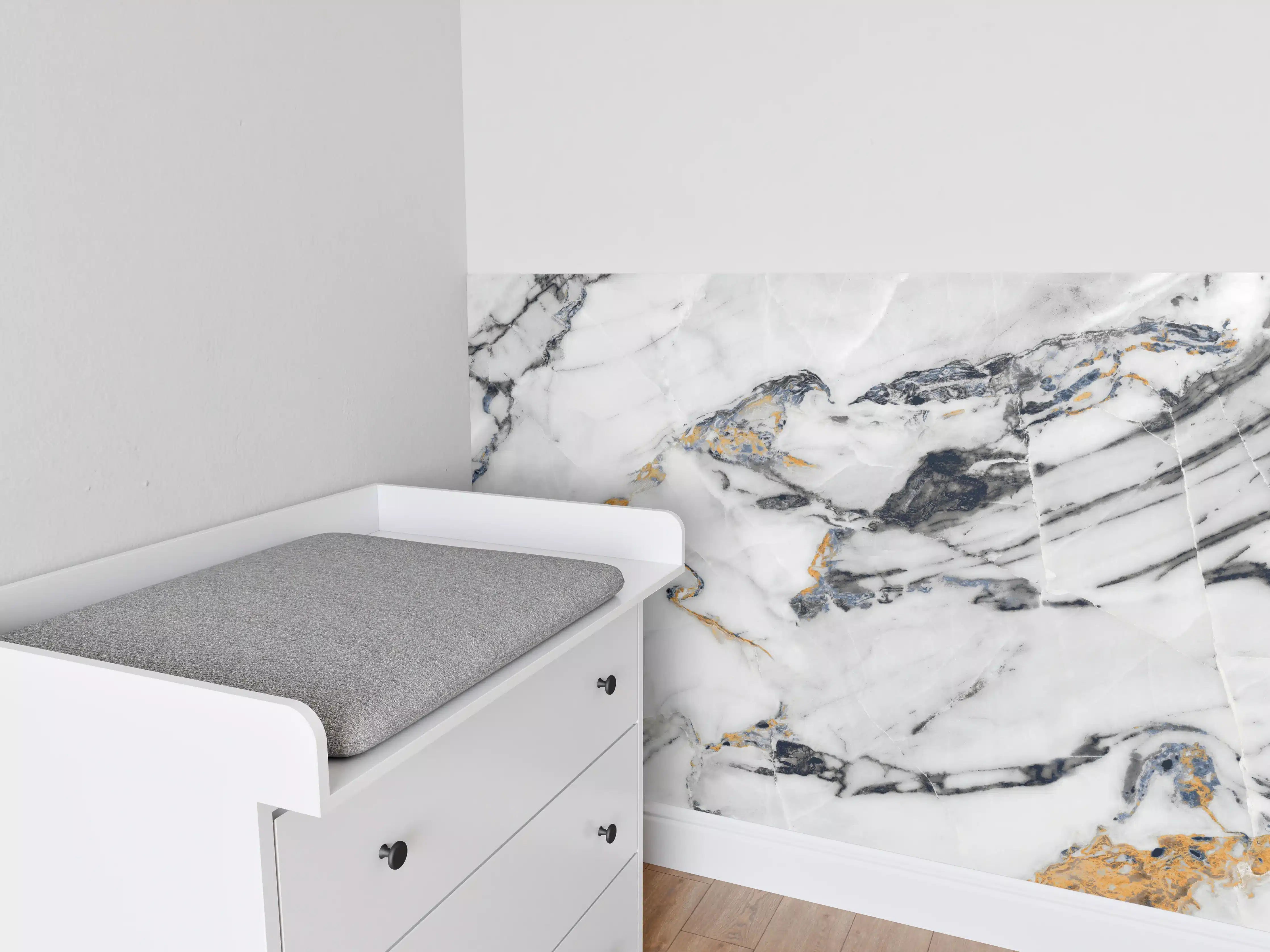 Babyzimmer Wandgestaltung - Weißer Carrara Statuario Marmor