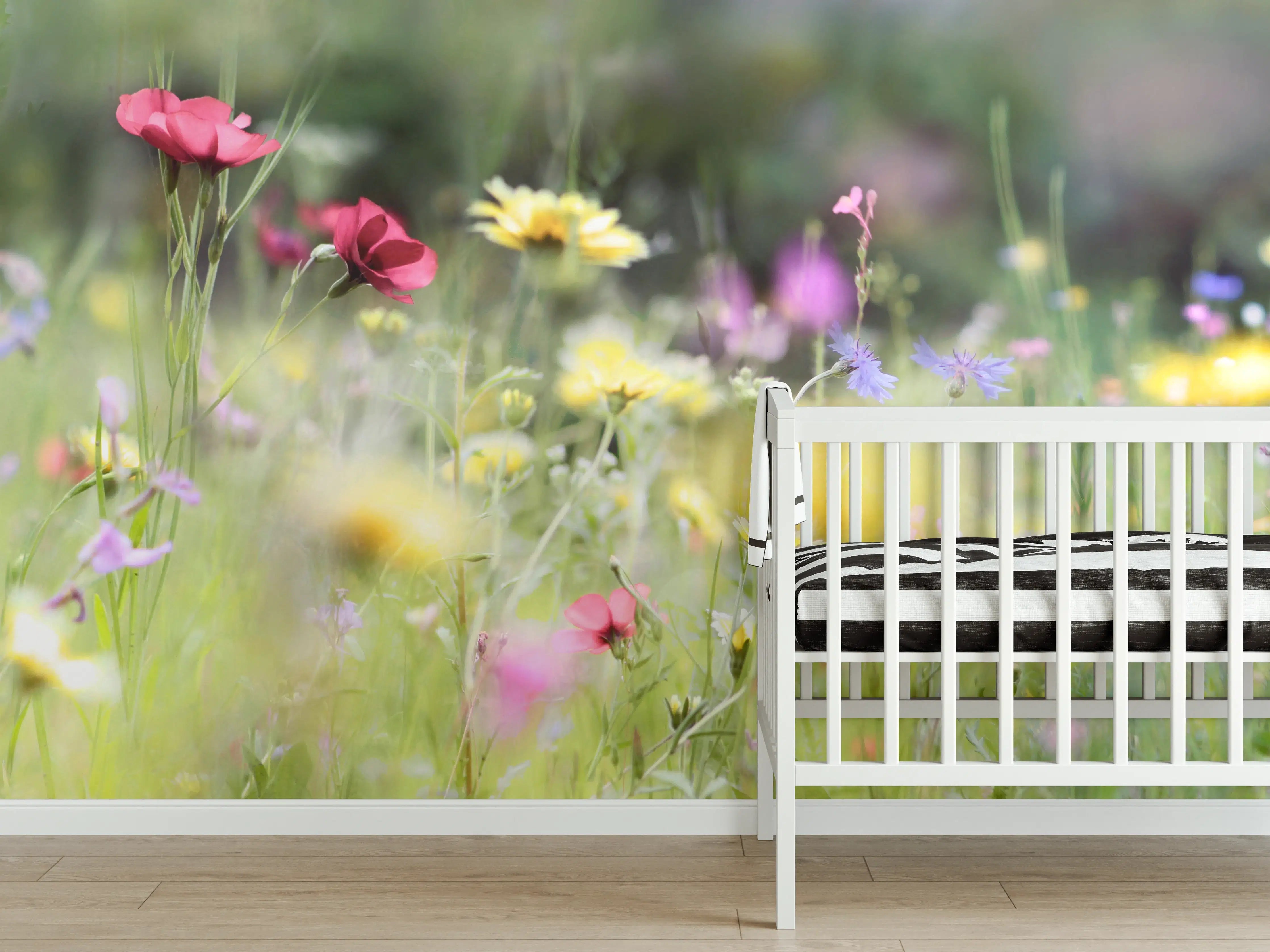 Babyzimmer Wandgestaltung - Weißer Frühlingshauch