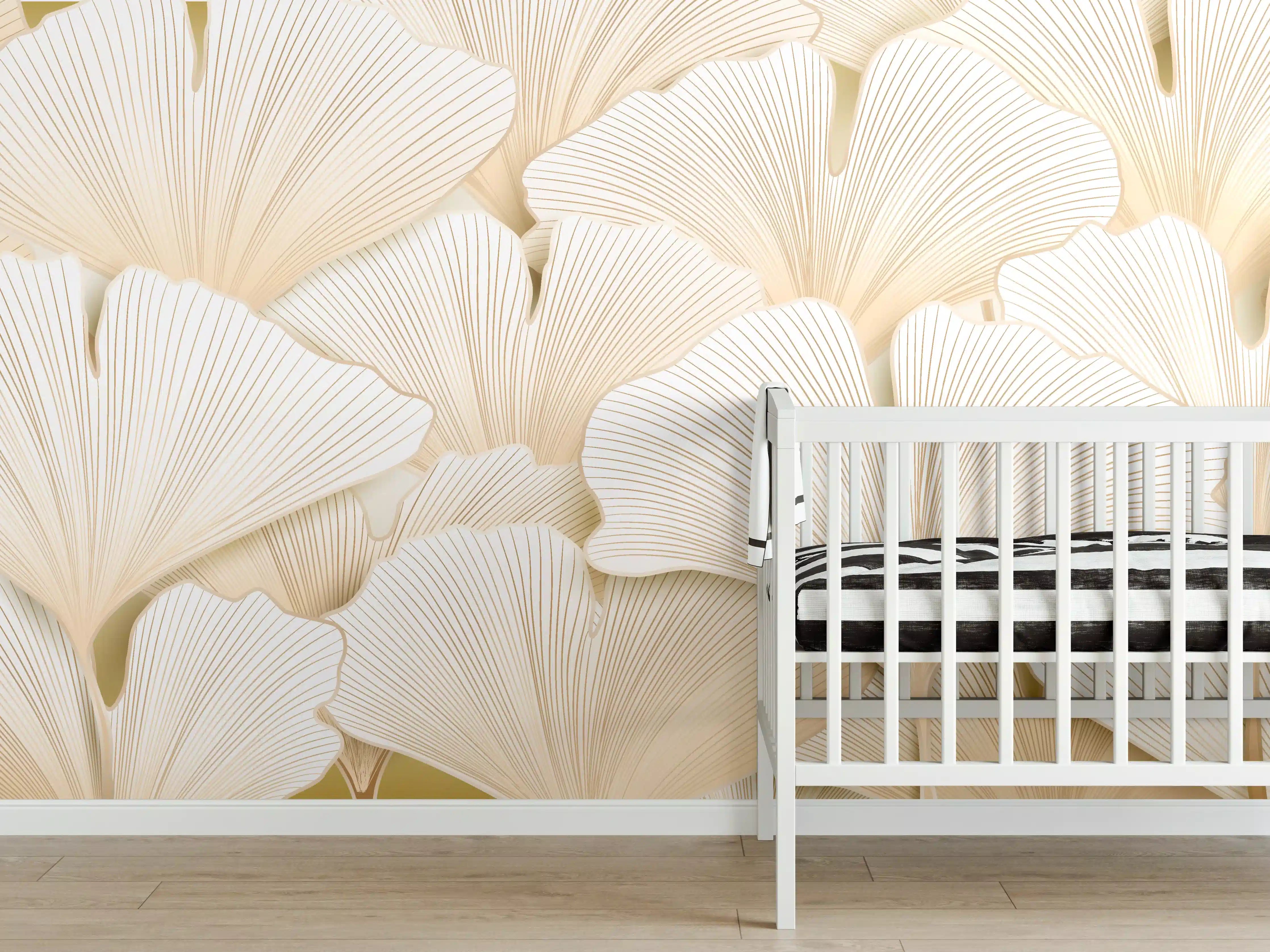 Babyzimmer Wandgestaltung - Weißer Ginkgo-Stil Dekor