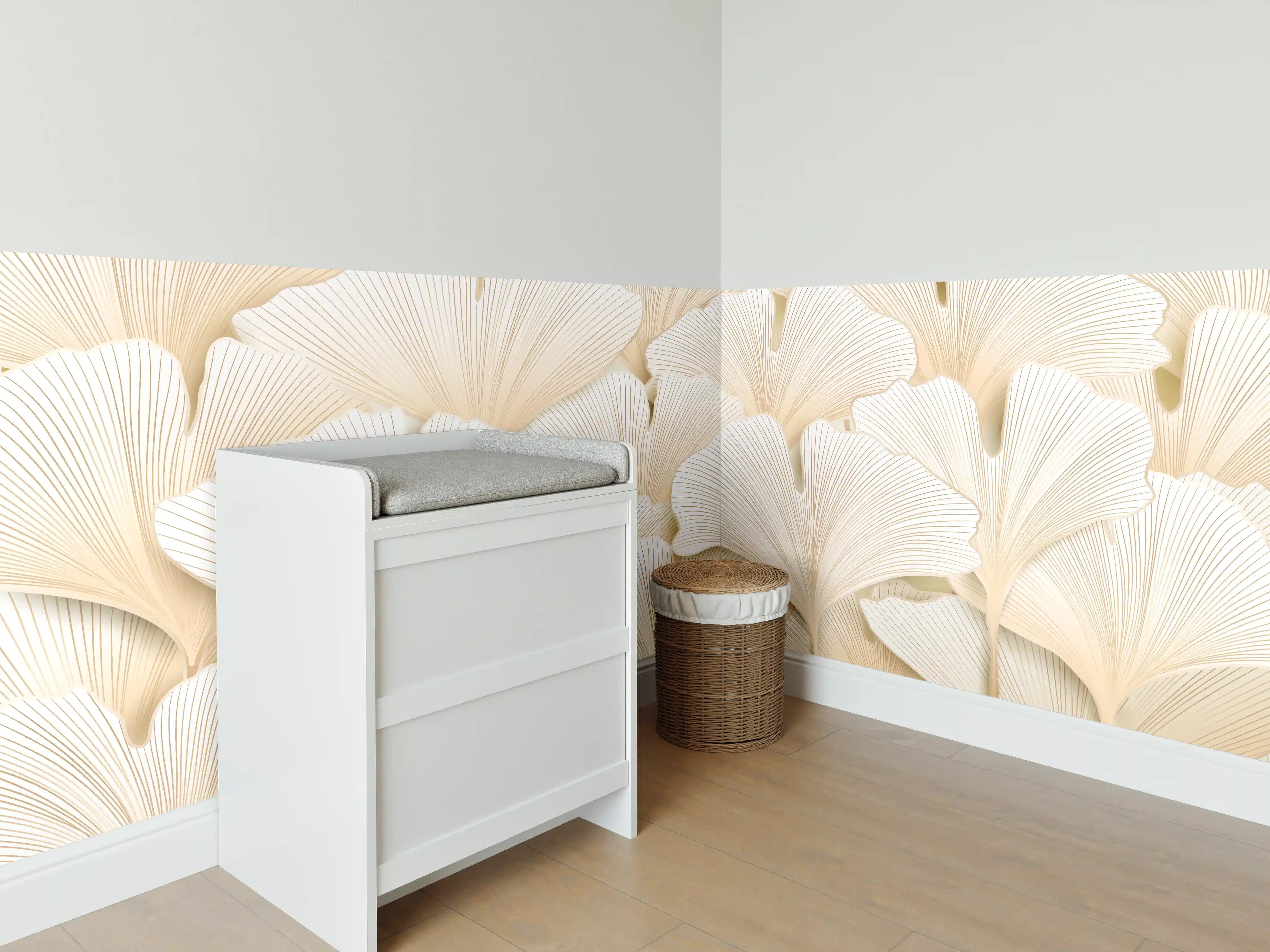 Babyzimmer Wandgestaltung - Weißer Ginkgo-Stil Dekor
