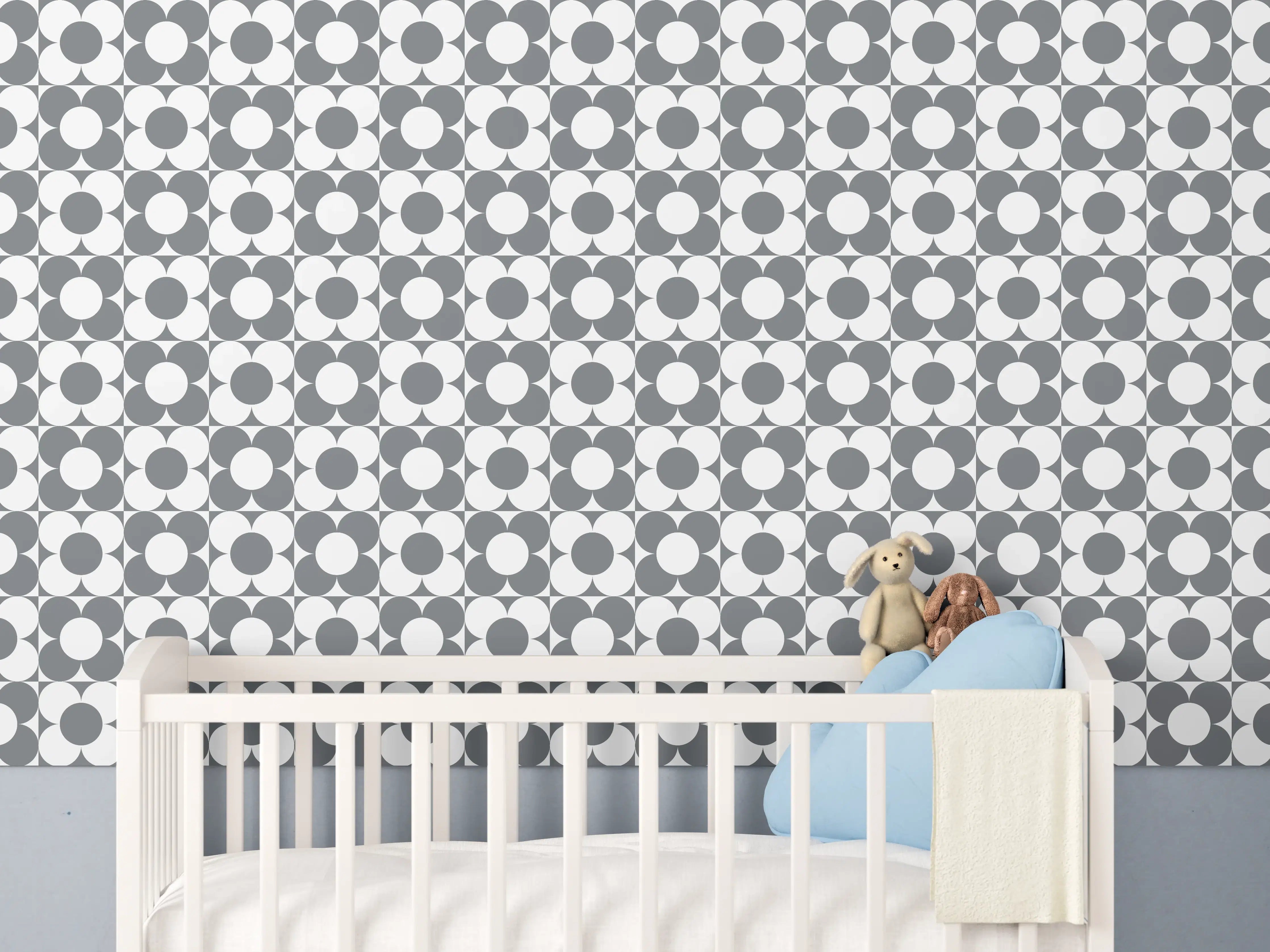 Babyzimmer Wandgestaltung - Weißer Marmor mit dezenten Graunuancen und Textur