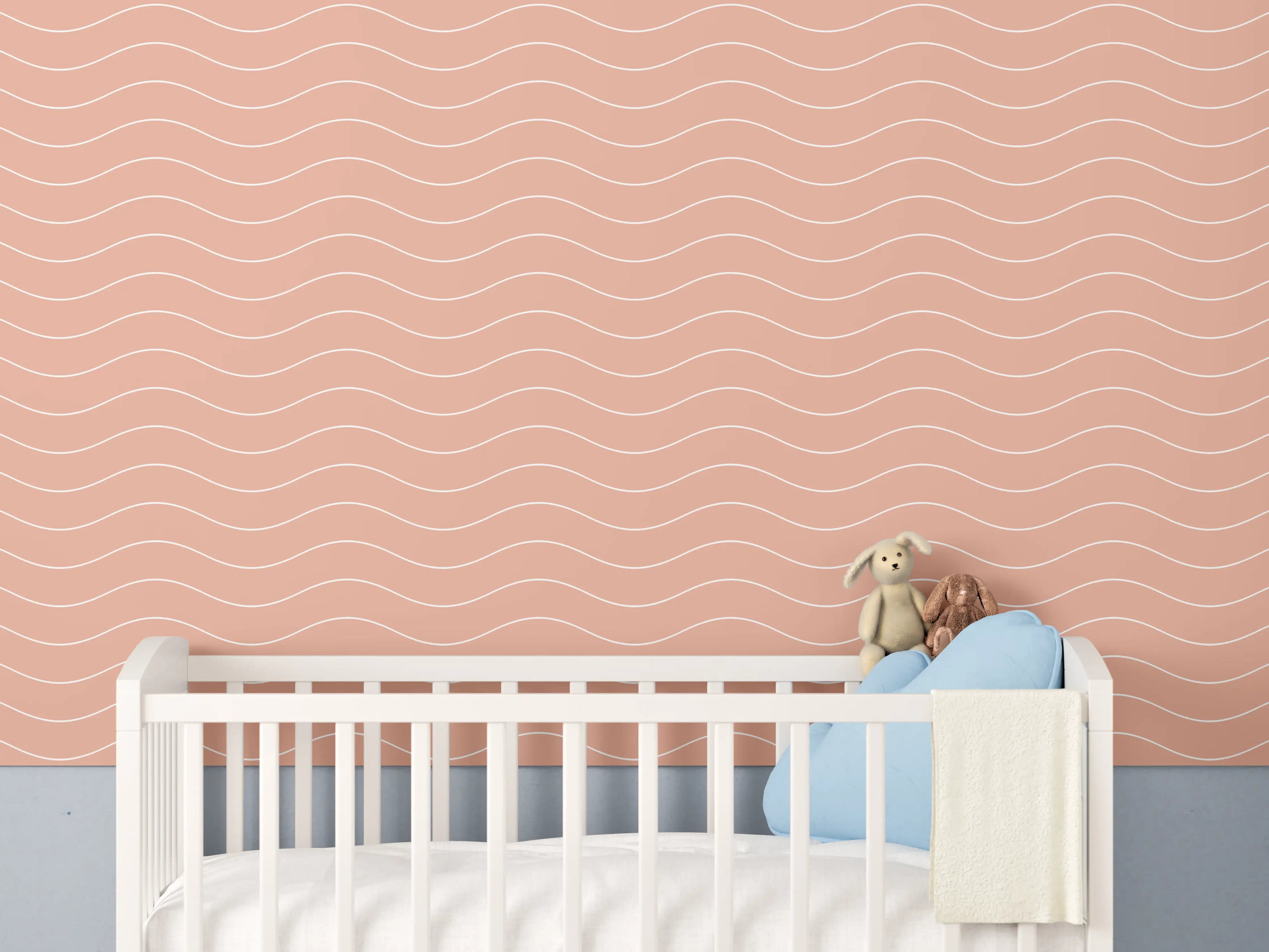Babyzimmer Wandgestaltung - Weißer Marmor mit hellgrauen Nuancen