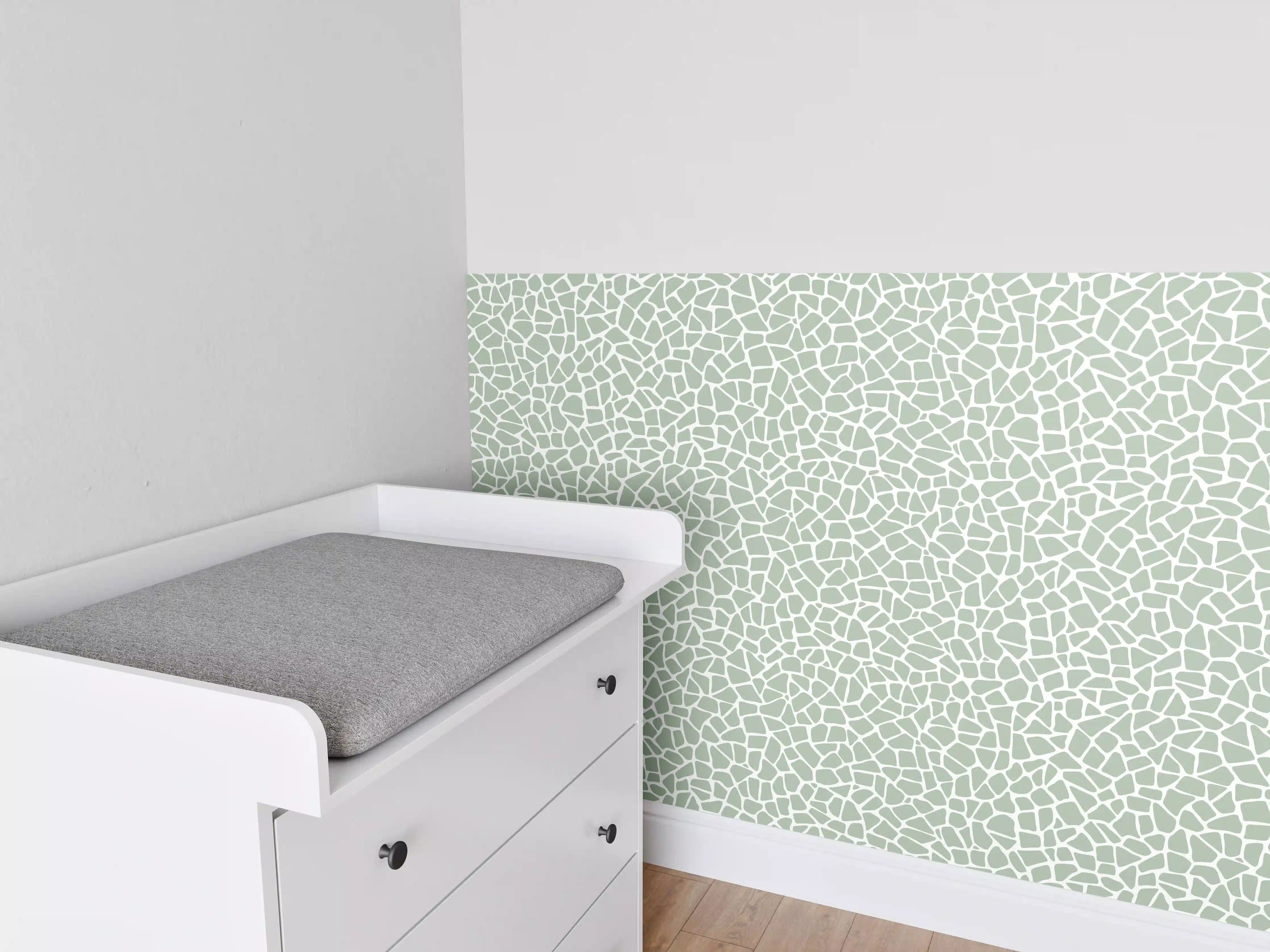Babyzimmer Wandgestaltung - Weißer Marmor mit sanften Graunuancen und Textur
