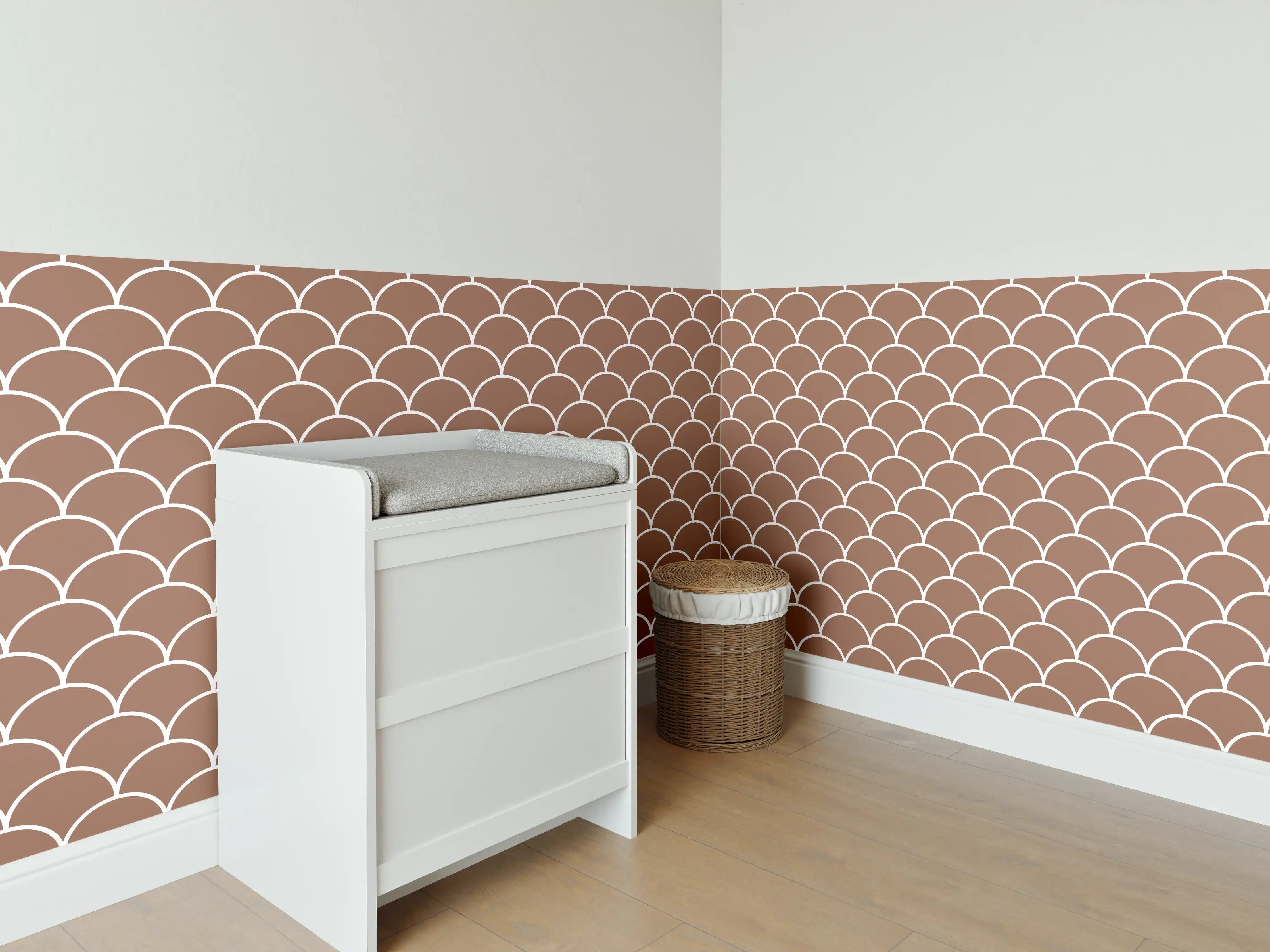 Babyzimmer Wandgestaltung - Weißer Marmor mit zarten Grau-Tönen und Textur