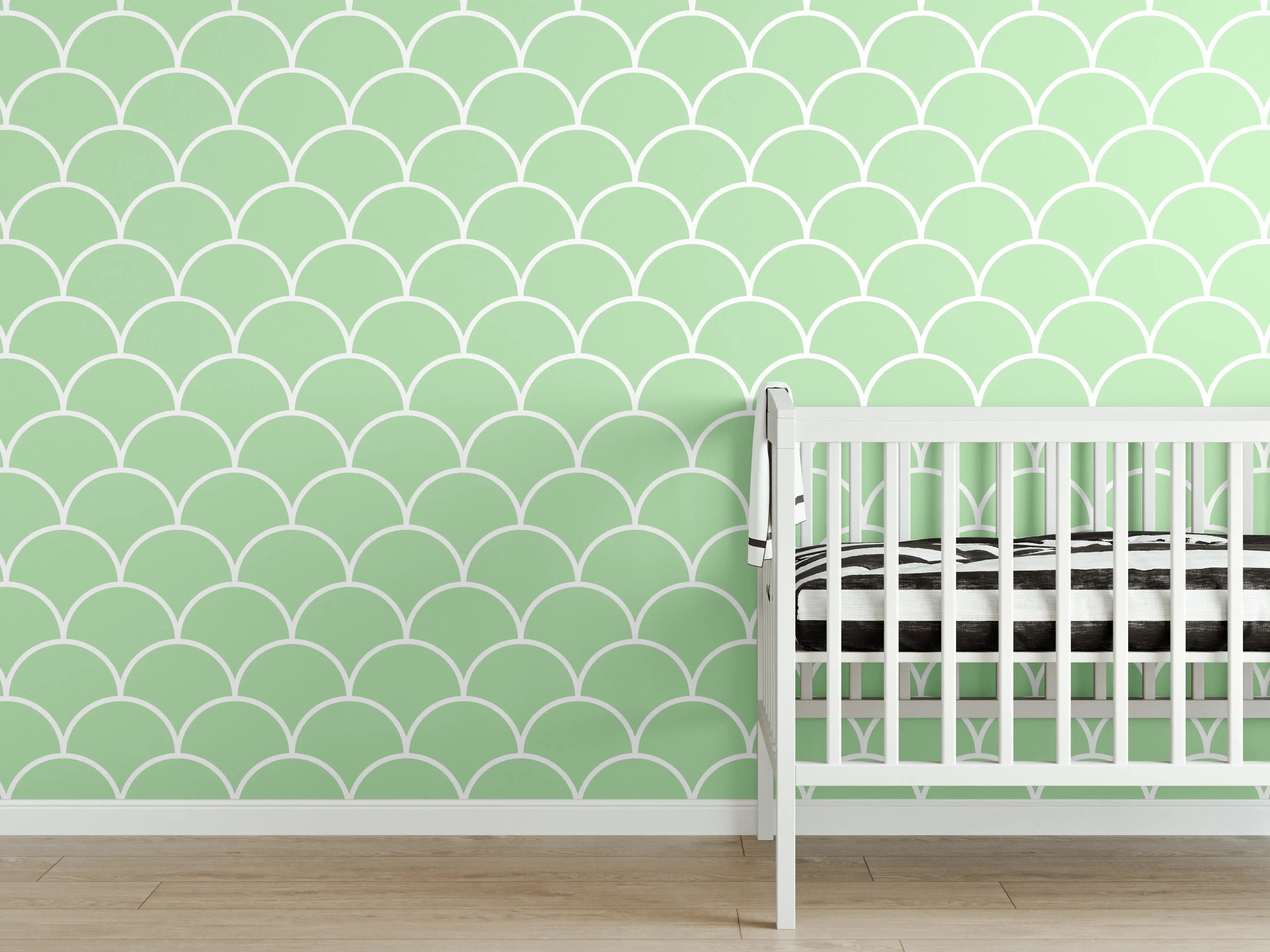 Babyzimmer Wandgestaltung - Weißer Marmorboden mit zarten Graunuancen