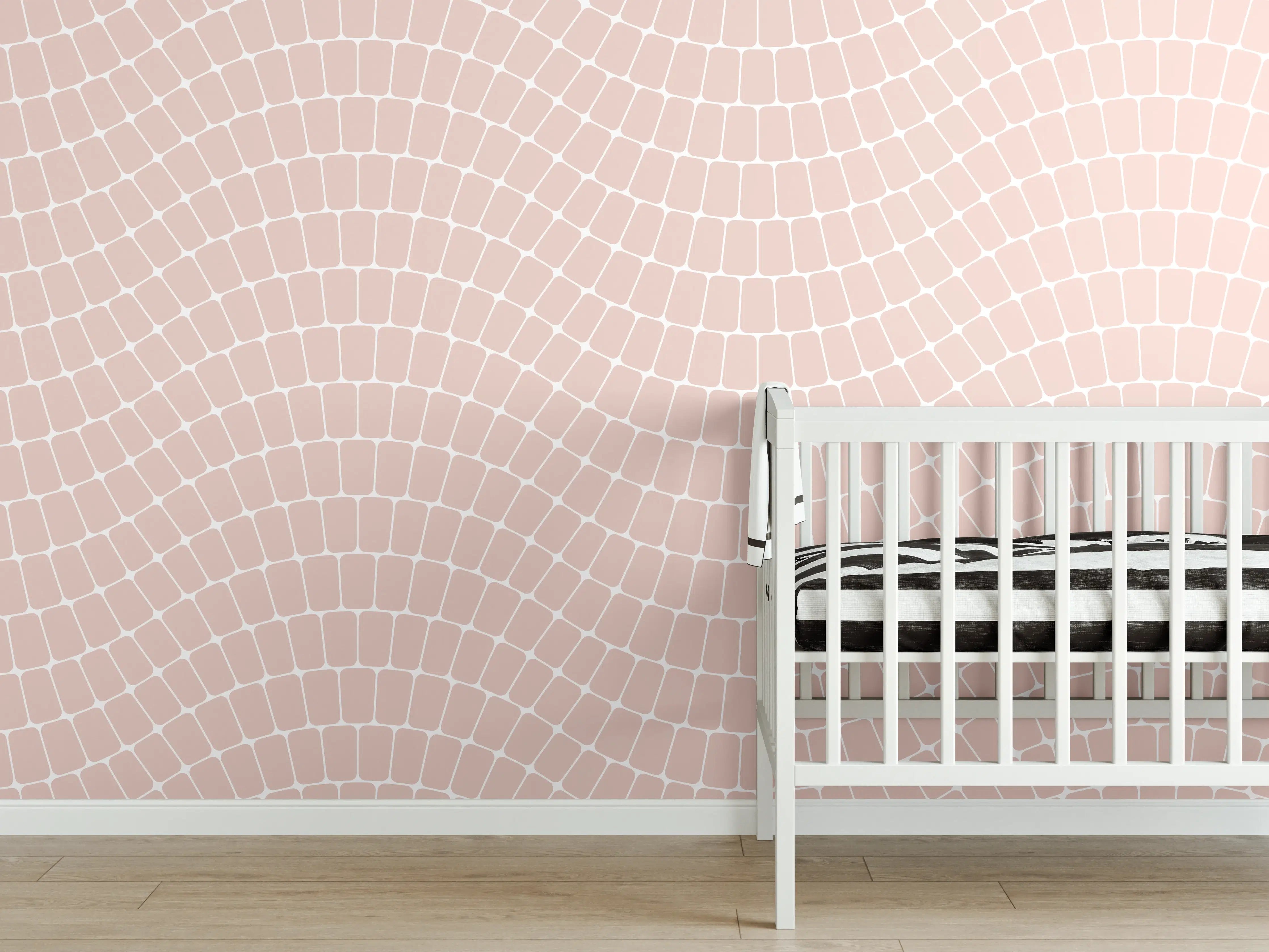 Babyzimmer Wandgestaltung - Weißer Marmortextur mit sanften Graunuancen