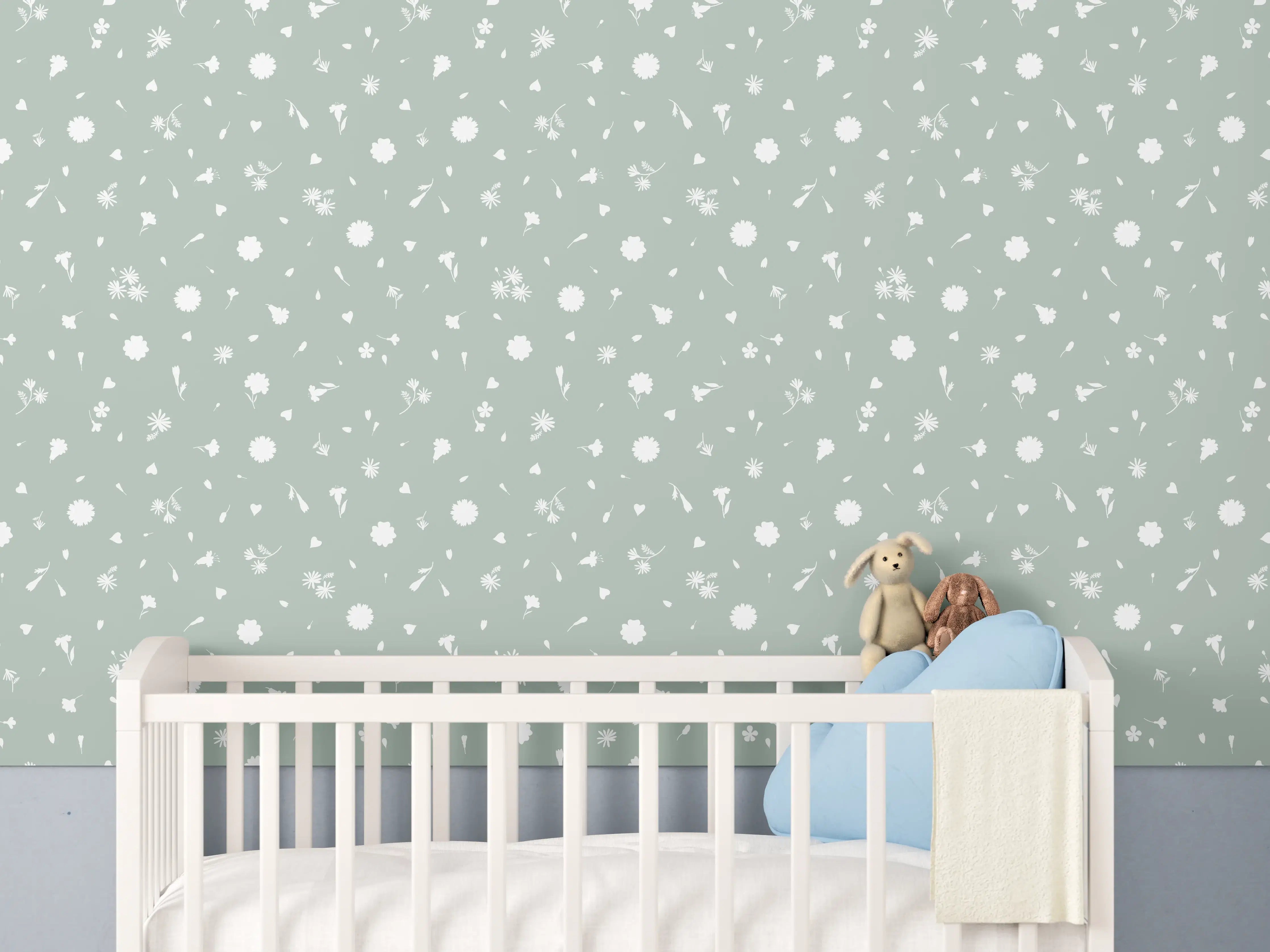 Babyzimmer Wandgestaltung - Weißer Schnee mit grauen Schatten