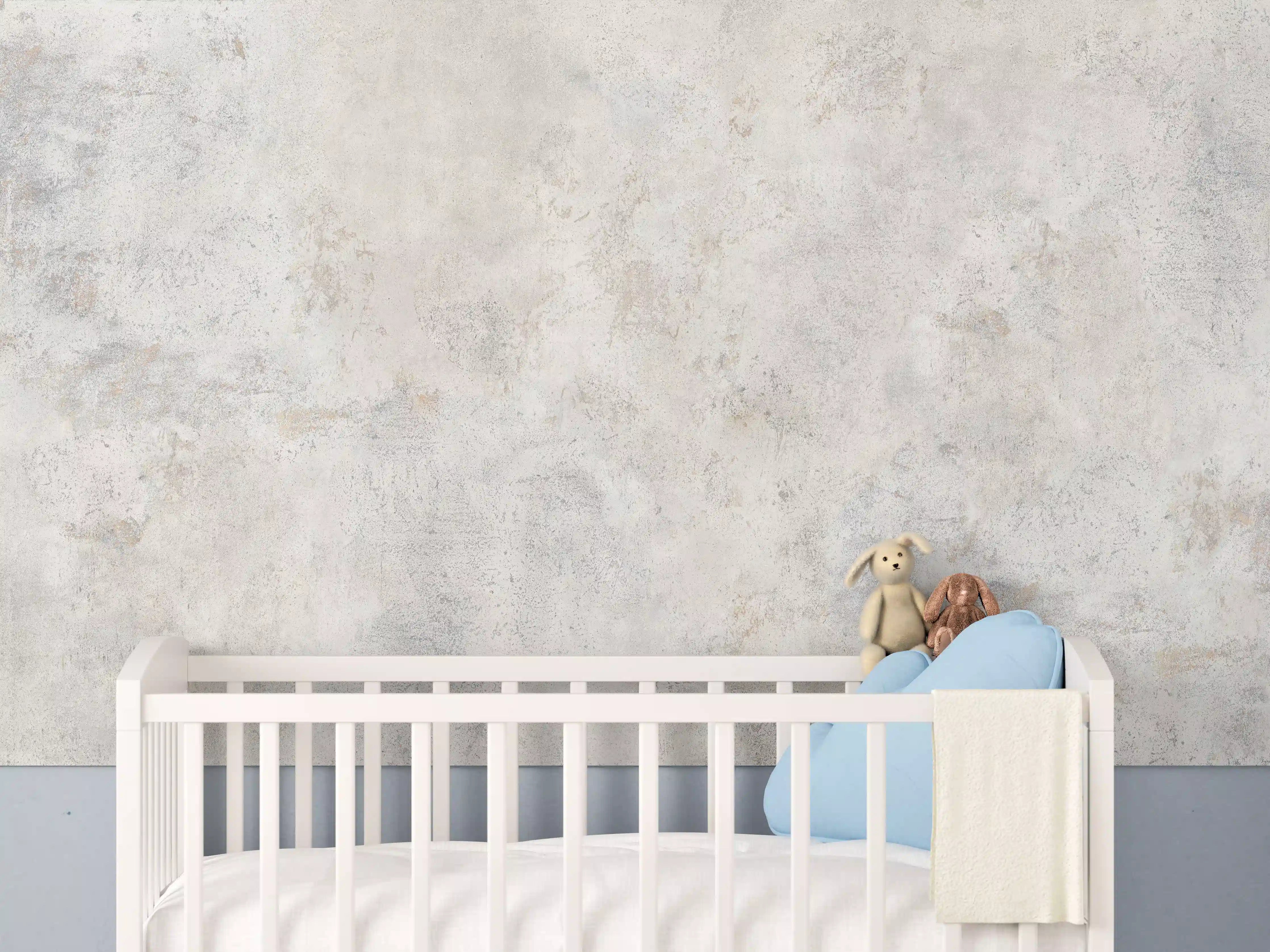 Babyzimmer Wandgestaltung - Weißer abgenutzter Marmor