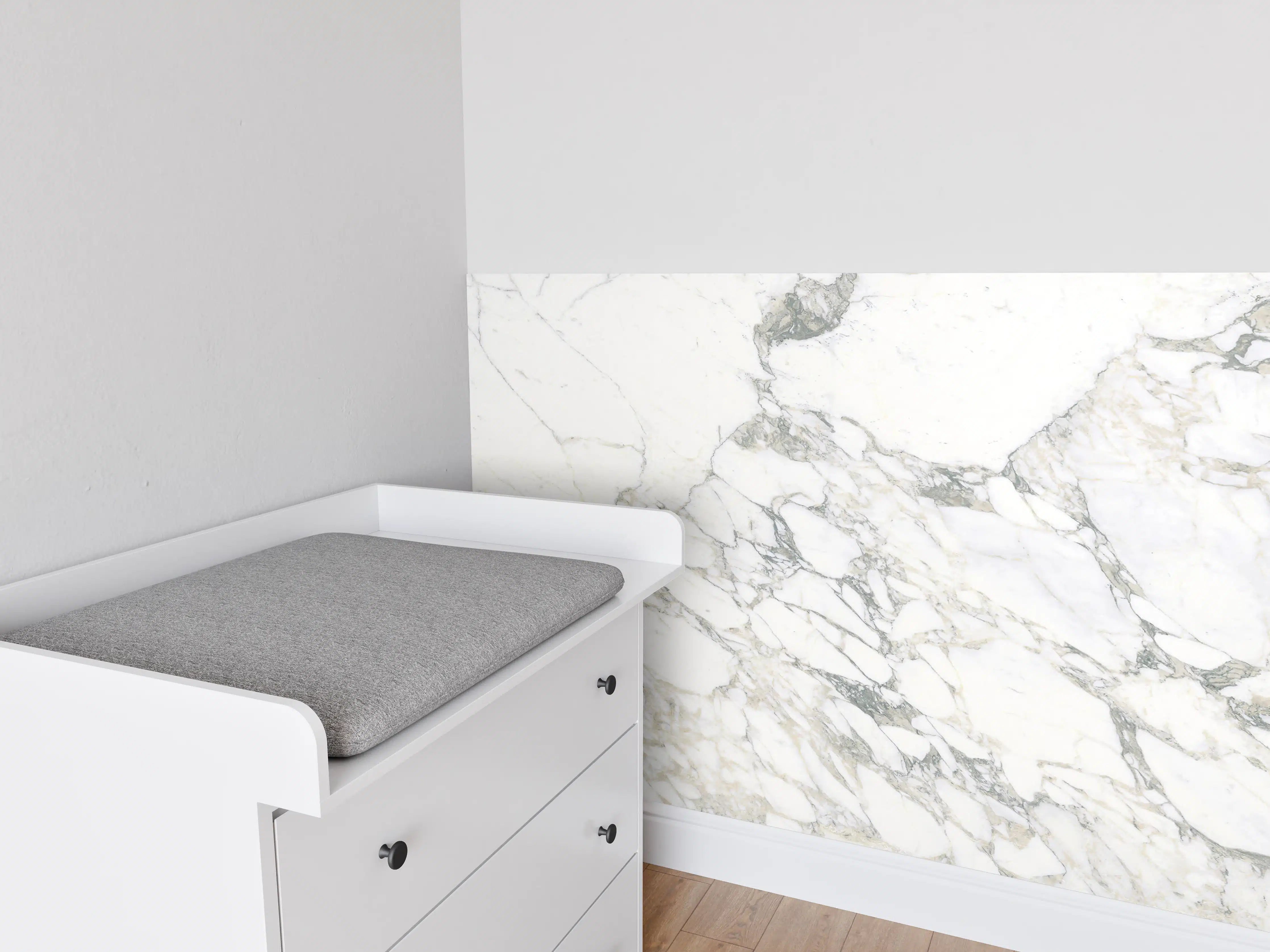 Babyzimmer Wandgestaltung - Weißer brüchiger Marmor