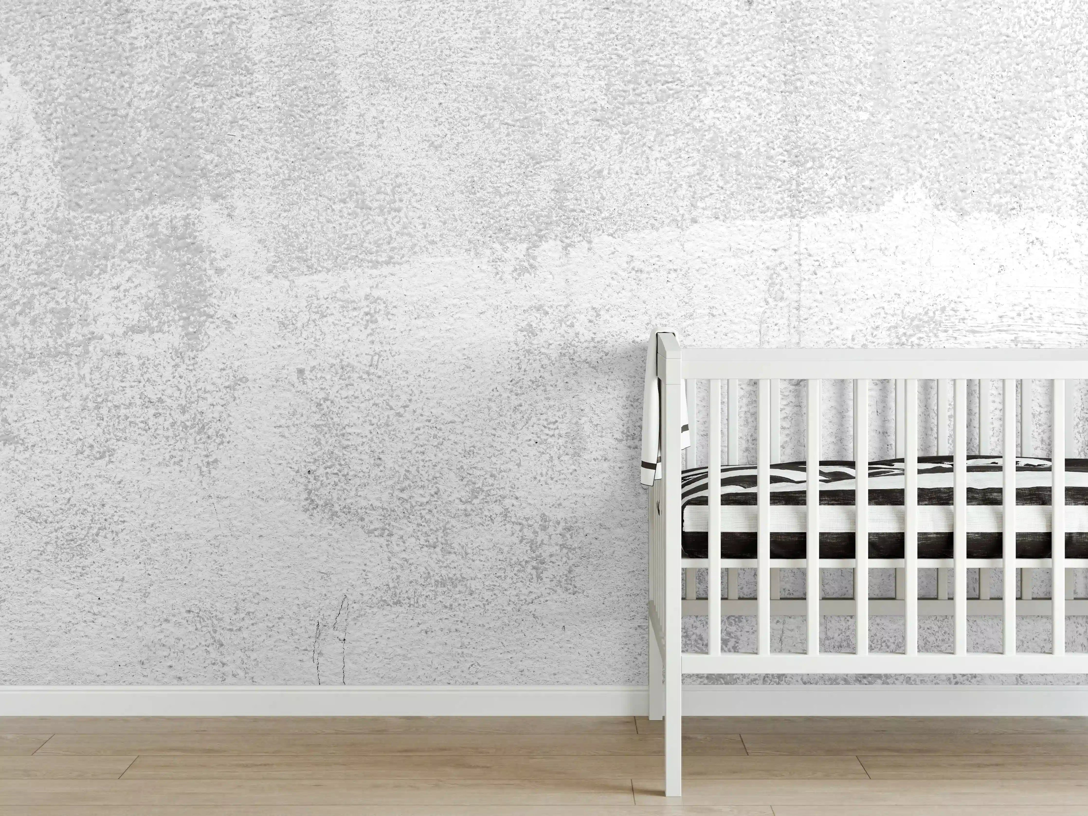 Babyzimmer Wandgestaltung - Weißer rustikaler Zement