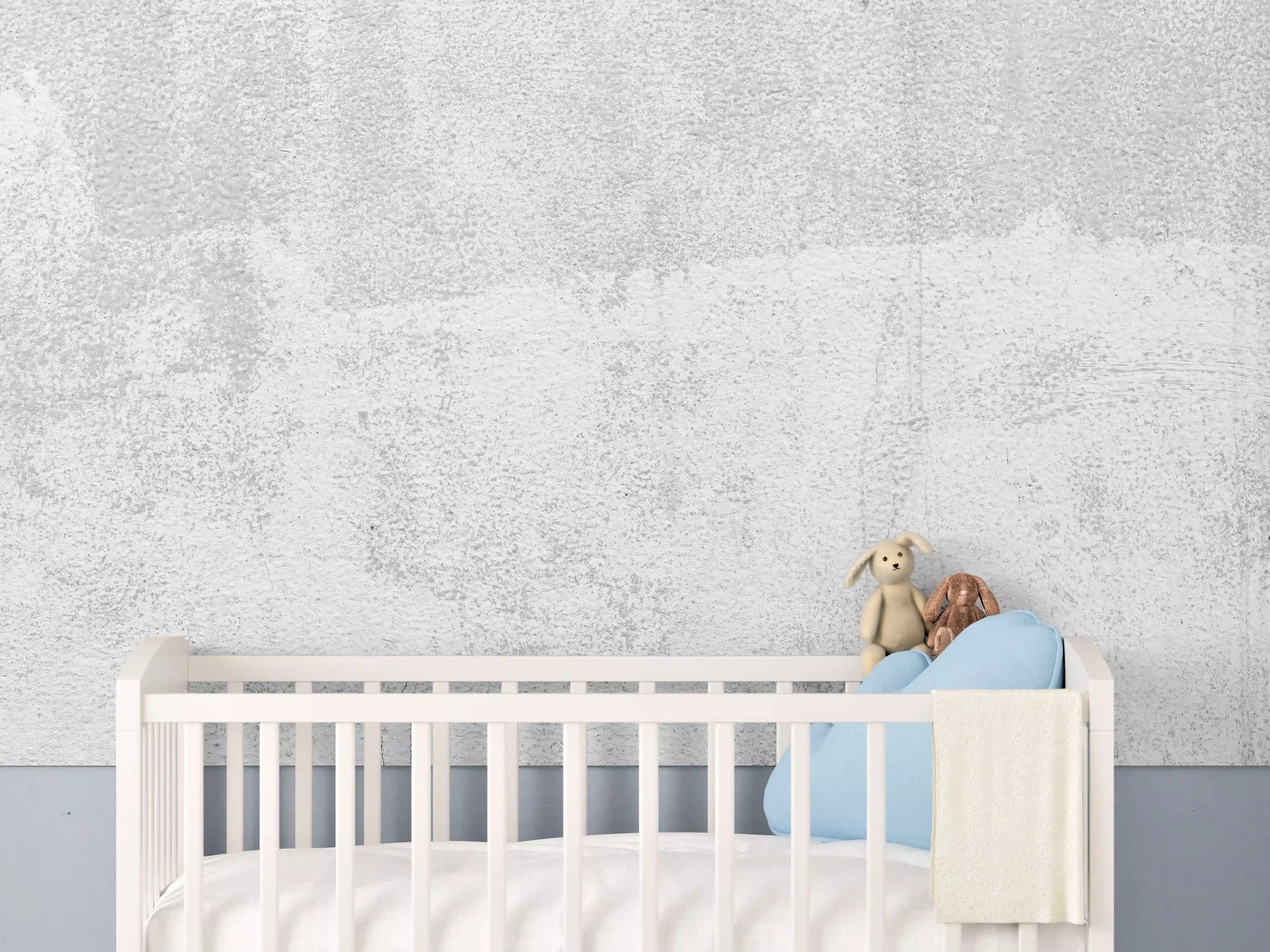 Babyzimmer Wandgestaltung - Weißer rustikaler Zement