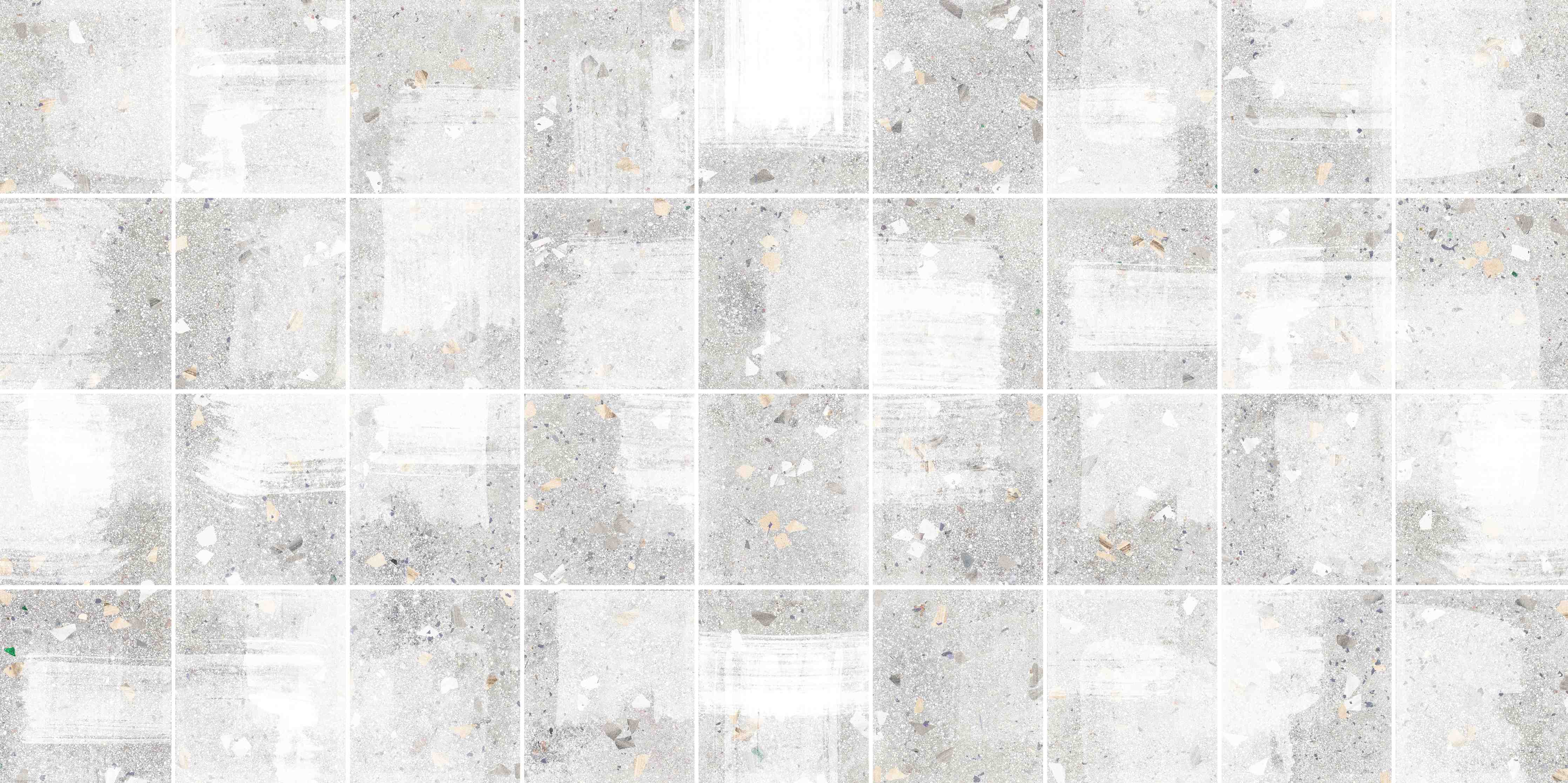 Babyzimmer Wandgestaltung-Weißes Fliesenmuster - Terrazzo Struktur 