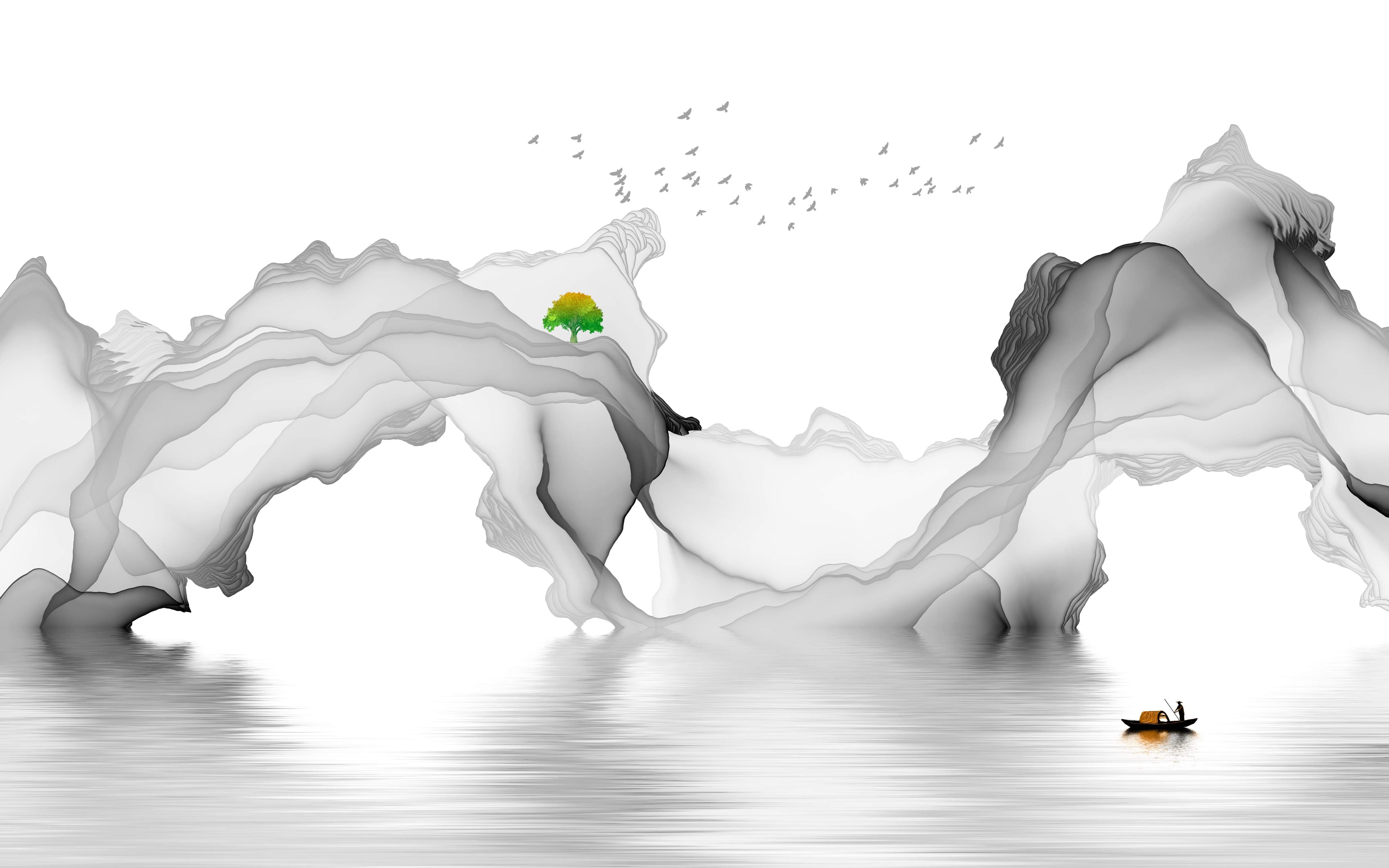 Babyzimmer Wandgestaltung-Weißes Meer Gemälde