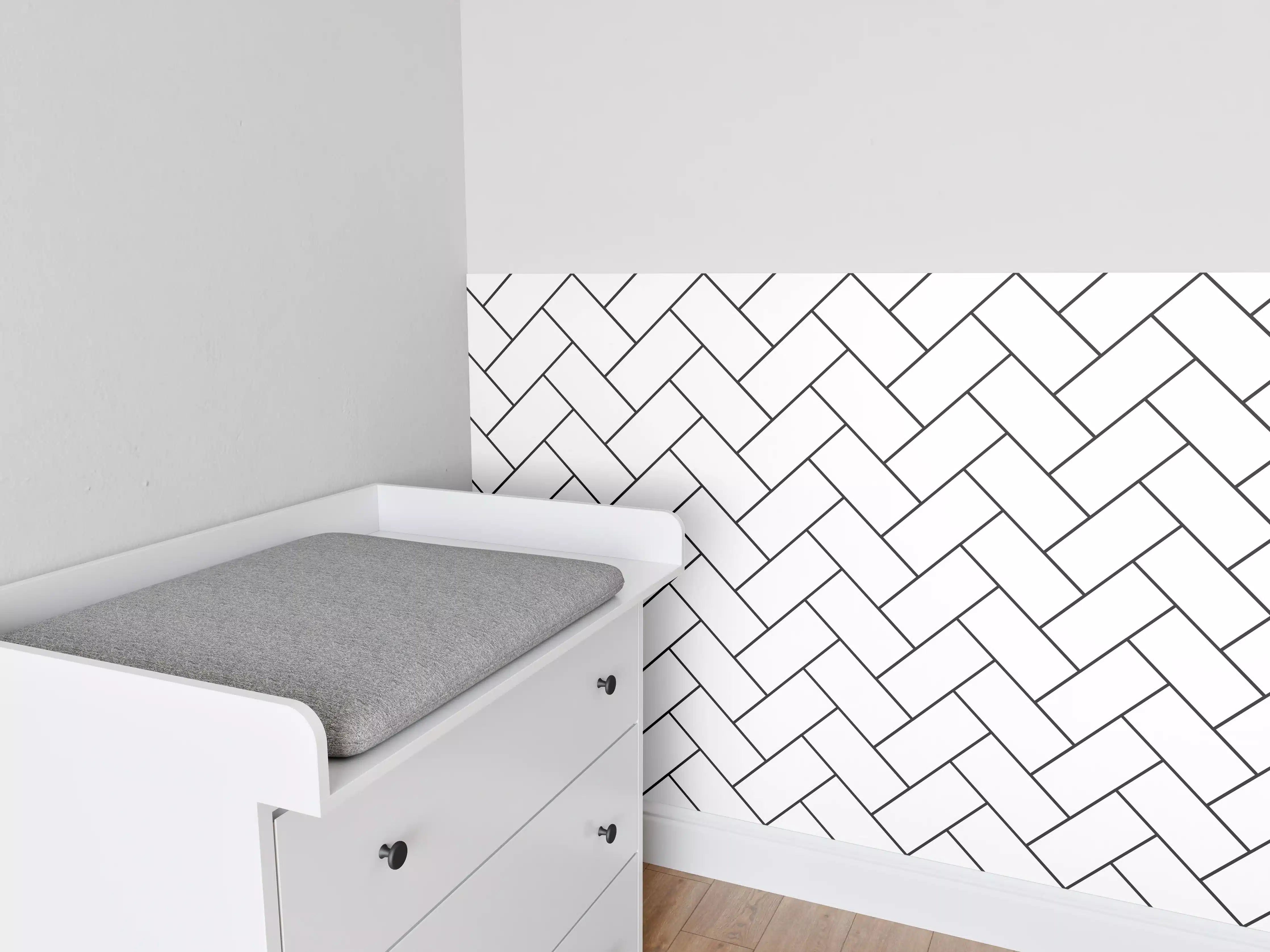 Babyzimmer Wandgestaltung - Weißes Nahtloses Muster
