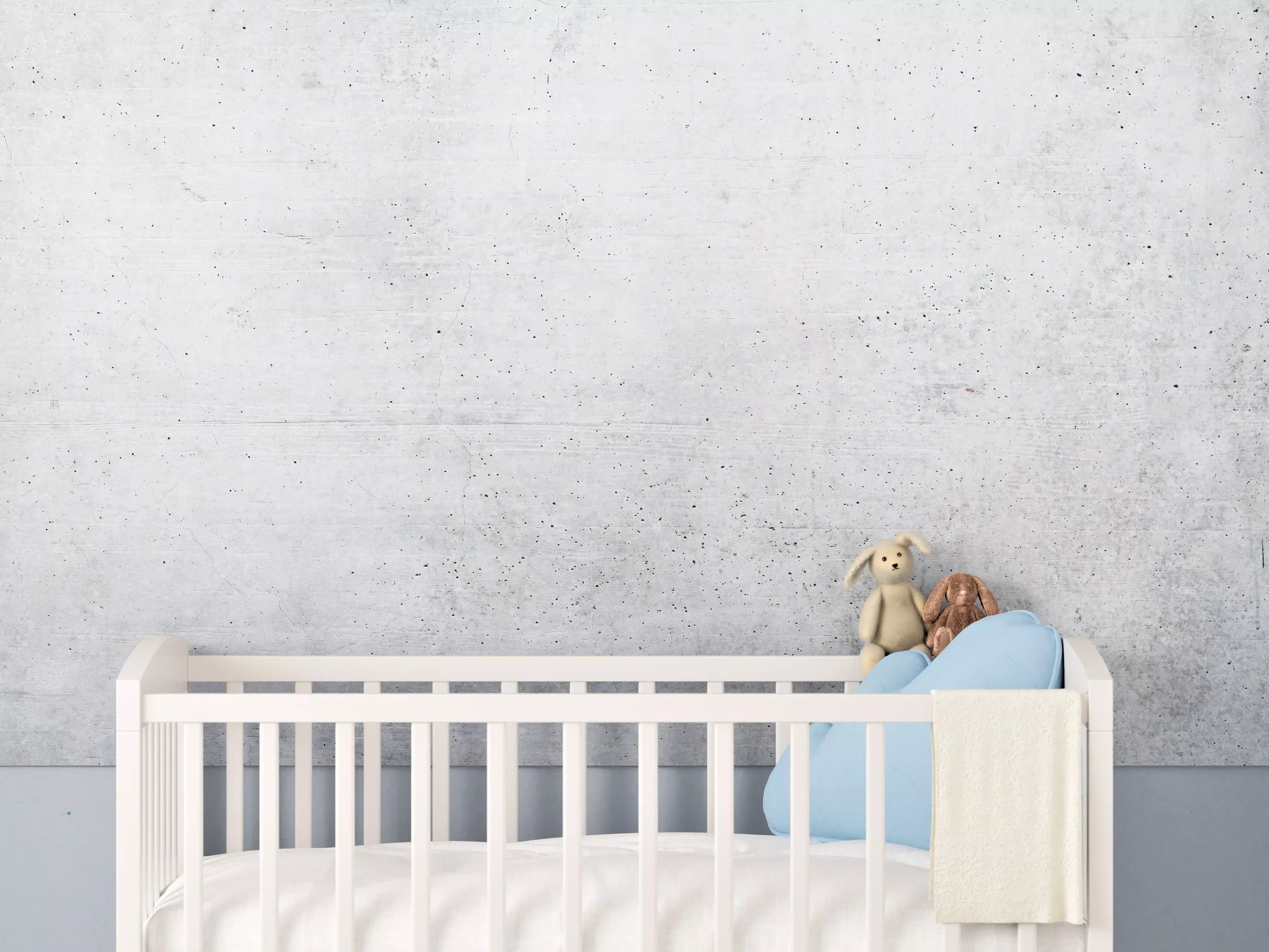 Babyzimmer Wandgestaltung - Weißes Zement Design