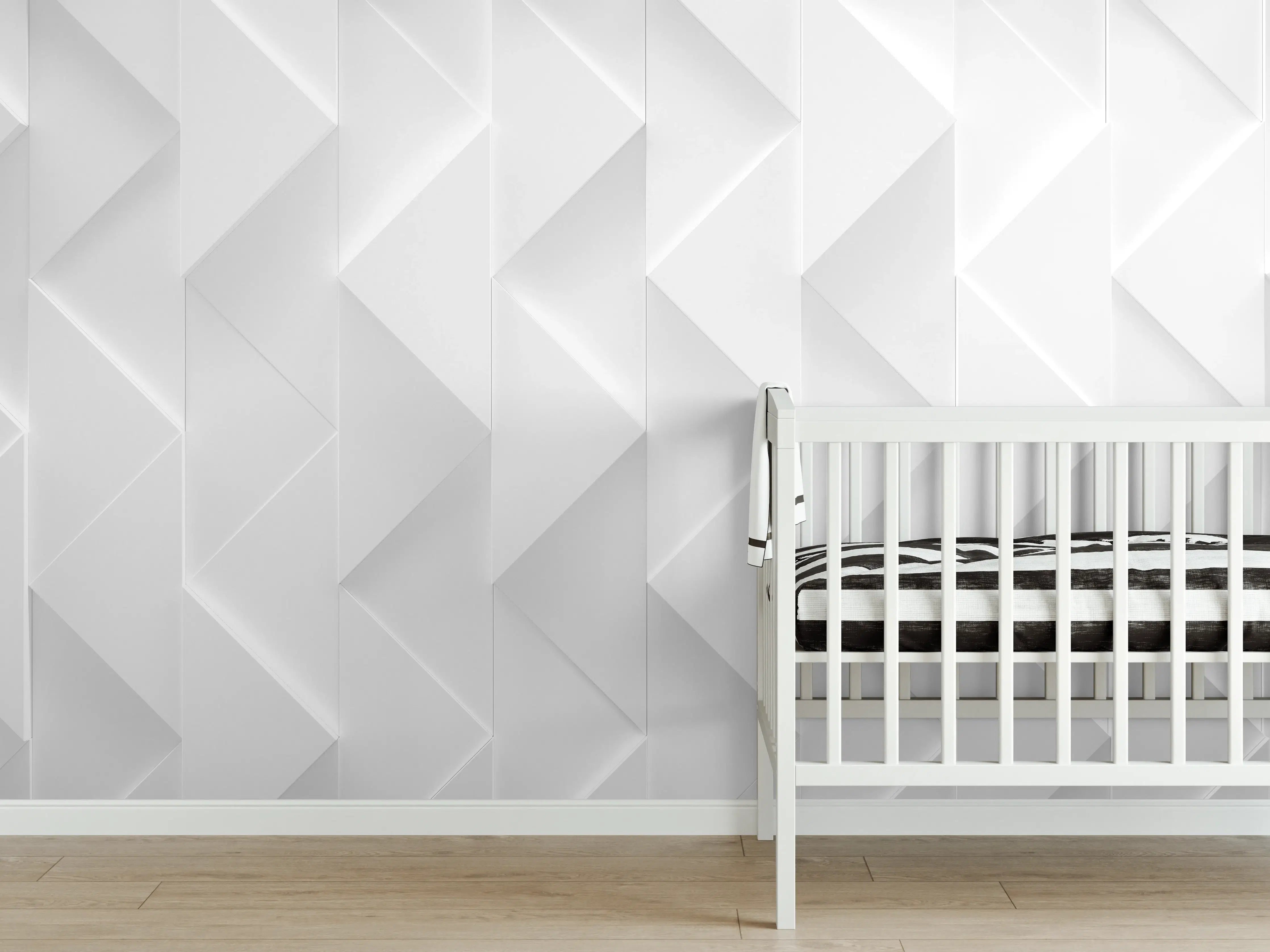 Babyzimmer Wandgestaltung - Weißes futuristisches Muster