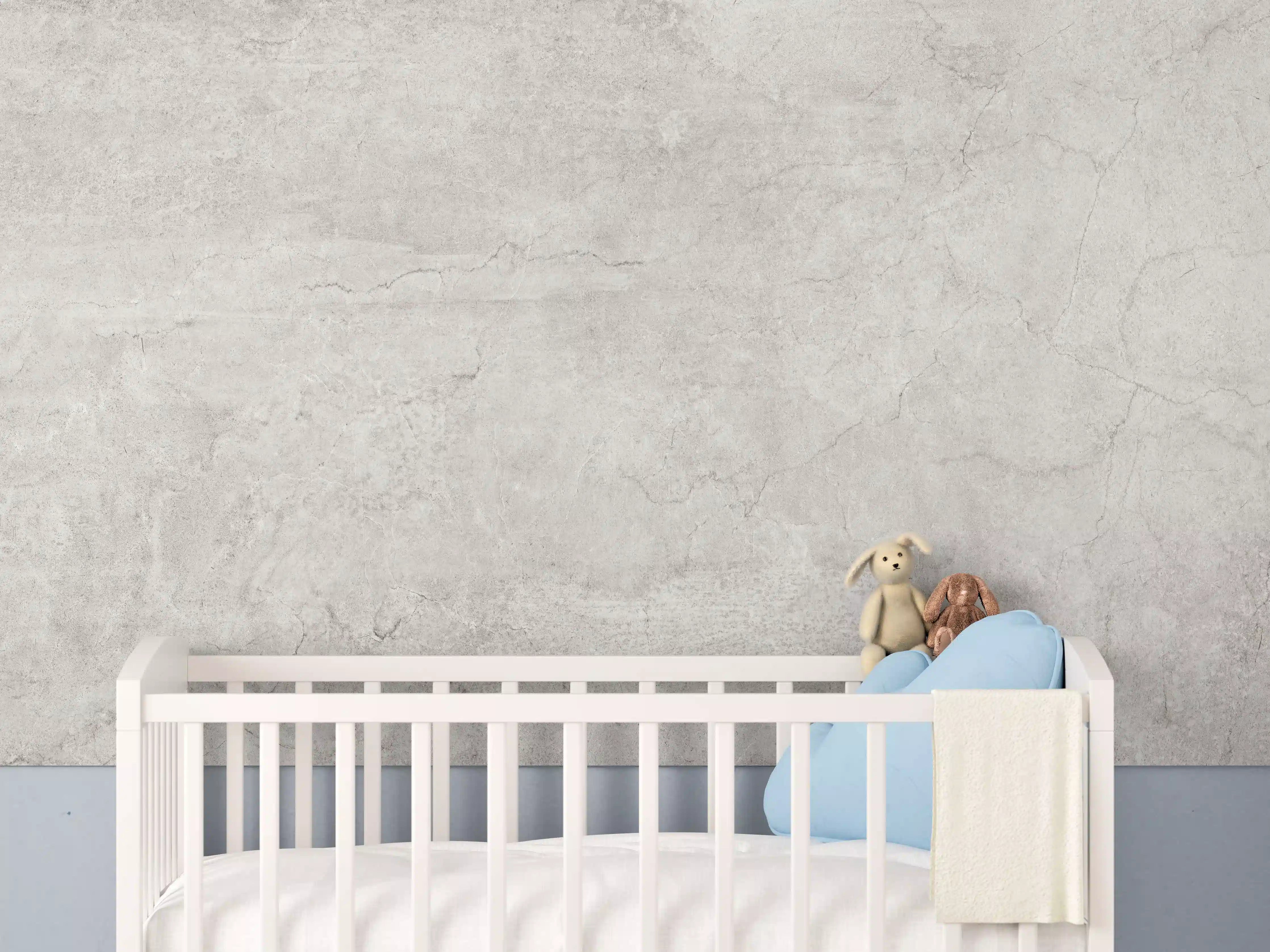 Babyzimmer Wandgestaltung - Weißliche Zement Textur 